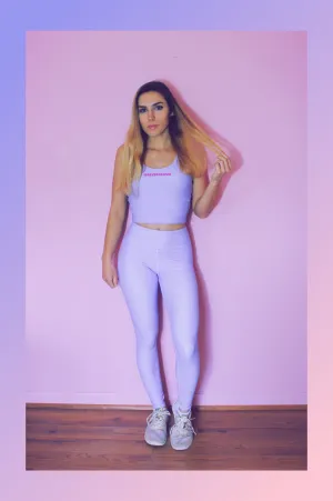 pastel purple high-waisted leggings