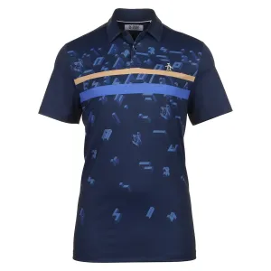 Penguin Got Game Stripe Golf Polo Shirt