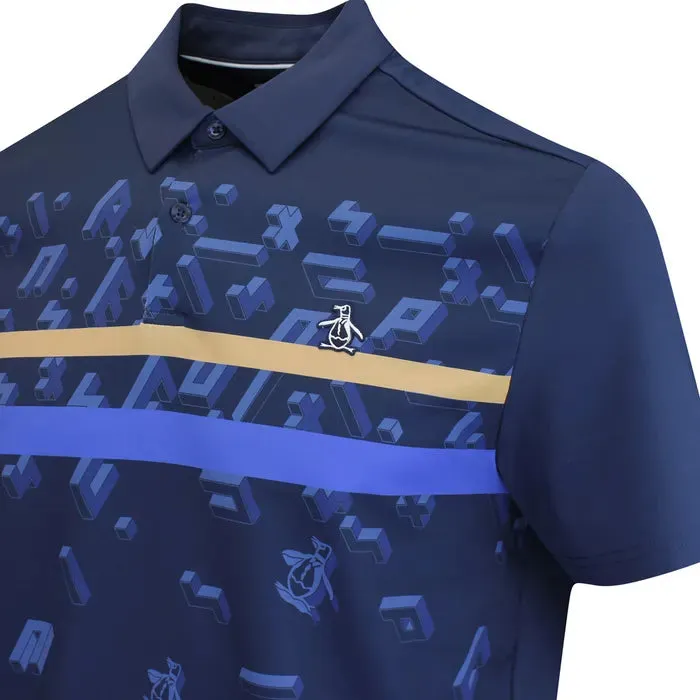 Penguin Got Game Stripe Golf Polo Shirt