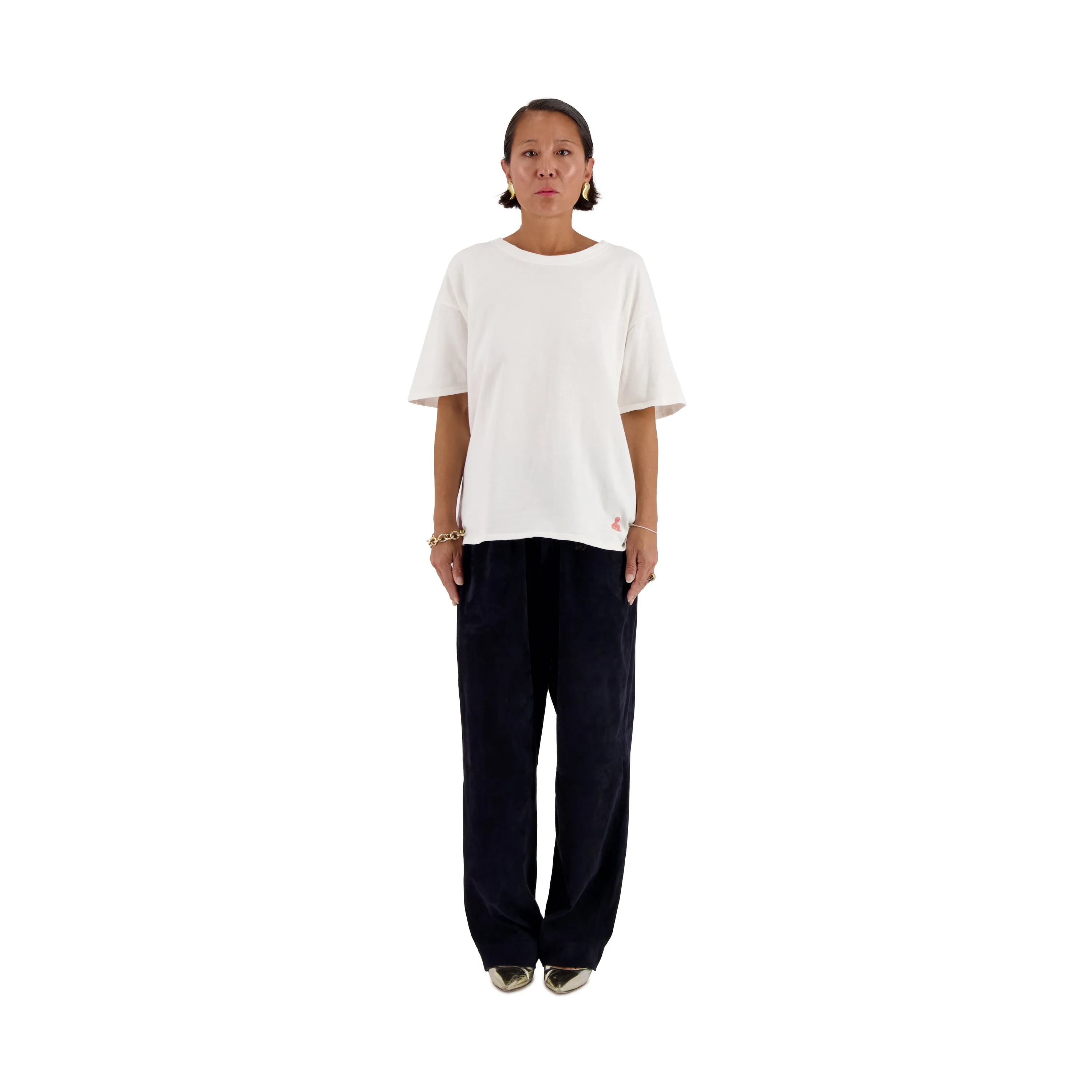 Peter Jersey Cotton Octopus Embroided T Shirt White
