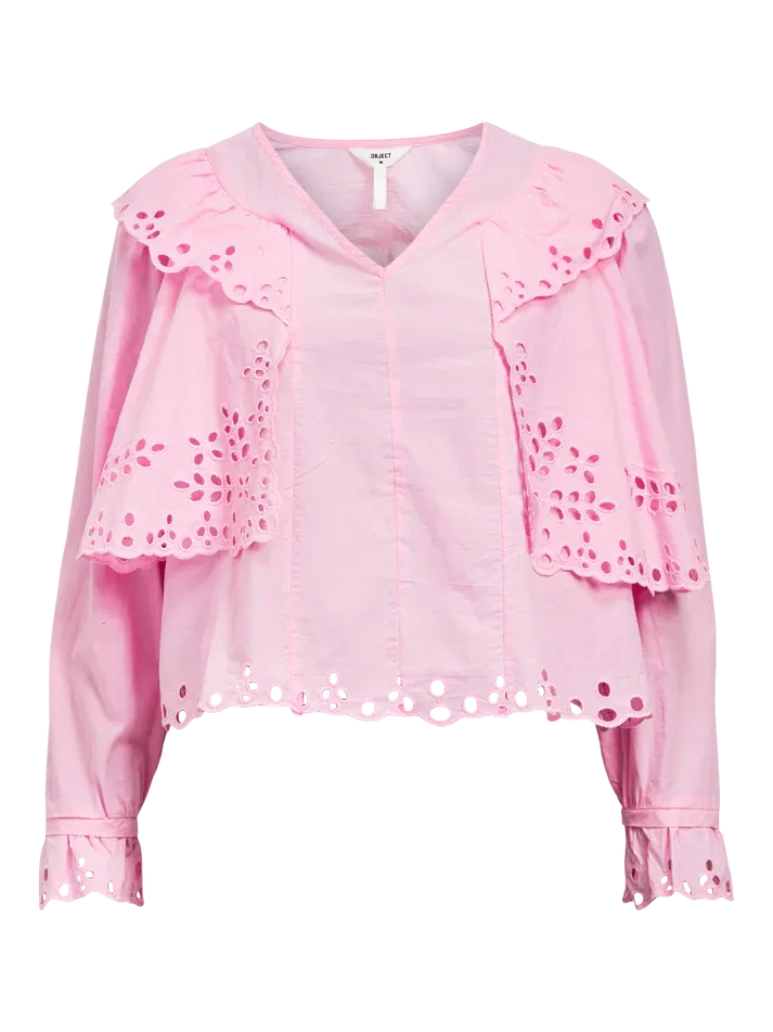 Pink Frosting Frill Collared Shirt