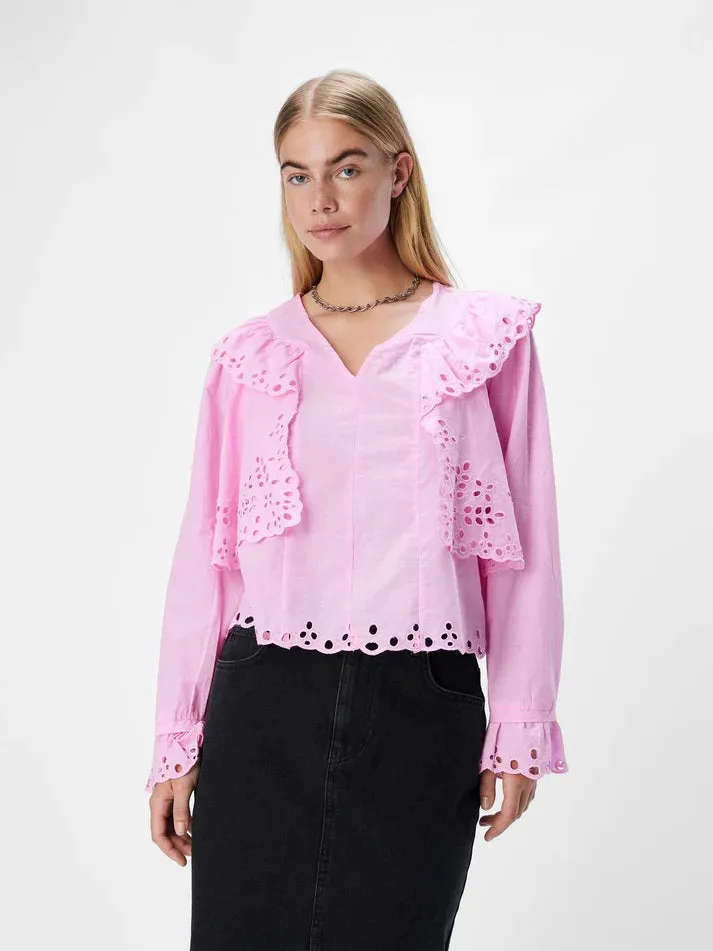 Pink Frosting Frill Collared Shirt