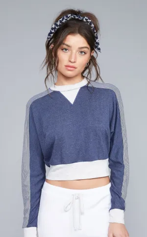 Pinstripe Contrast Crop Top