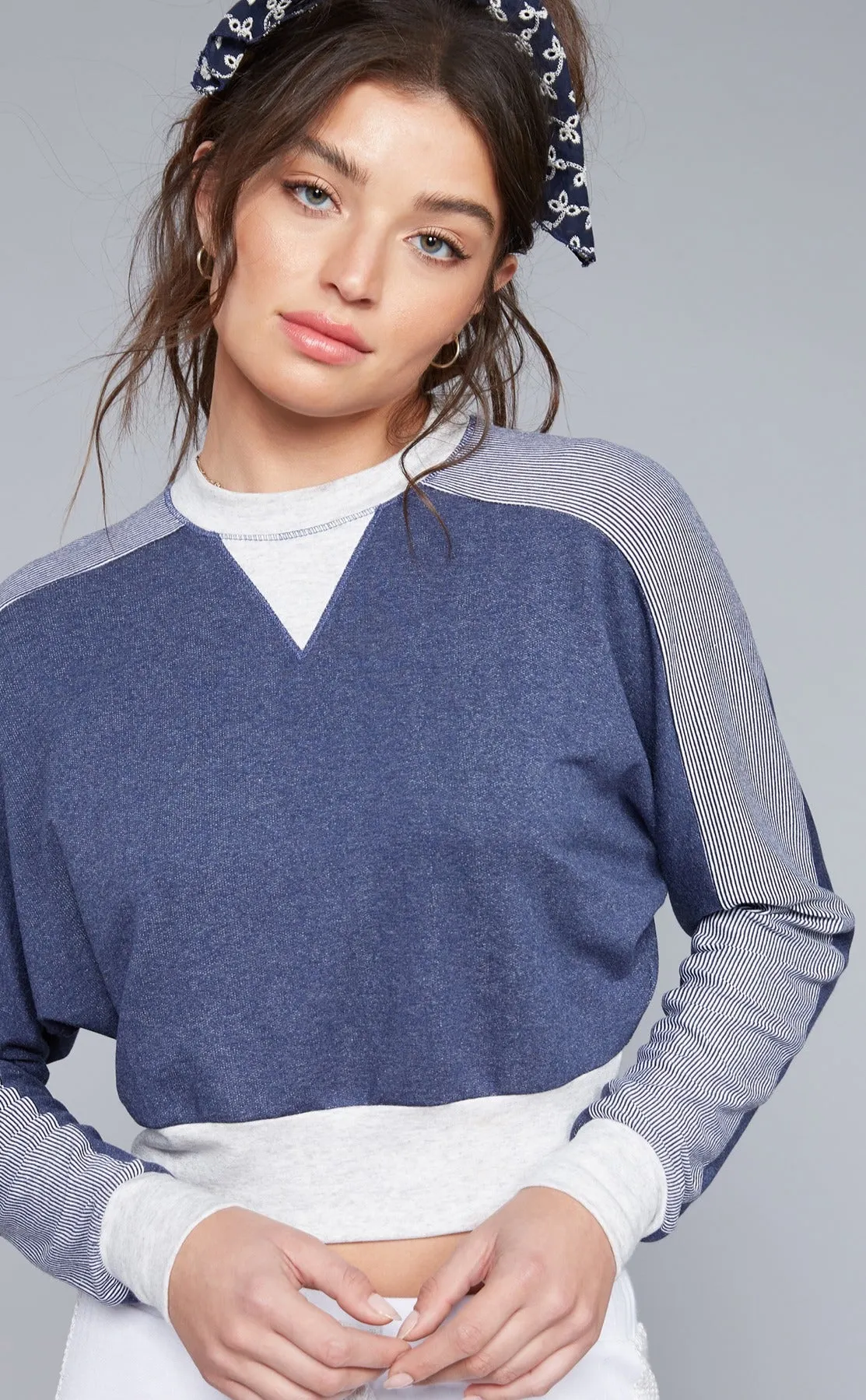 Pinstripe Contrast Crop Top