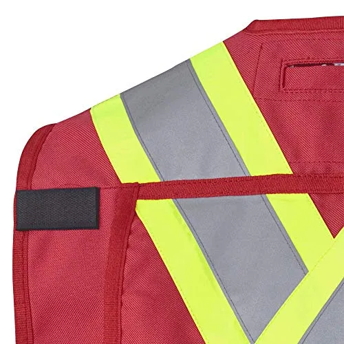 Pioneer CSA Heavy-Duty Reflective Surveyor Work Safety Vest with Radio Pocket and Pen Slots