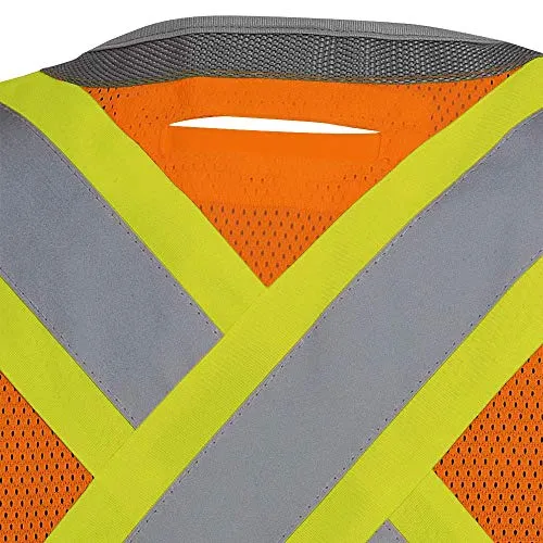 Pioneer High Visibility Surveyor Safety Vest, Mesh Back - Front Zipper, Orange