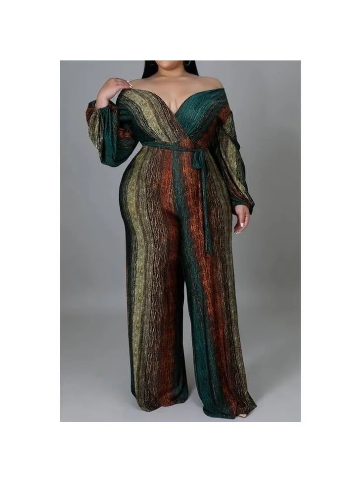 Plus Size V-Neck Jumpsuit