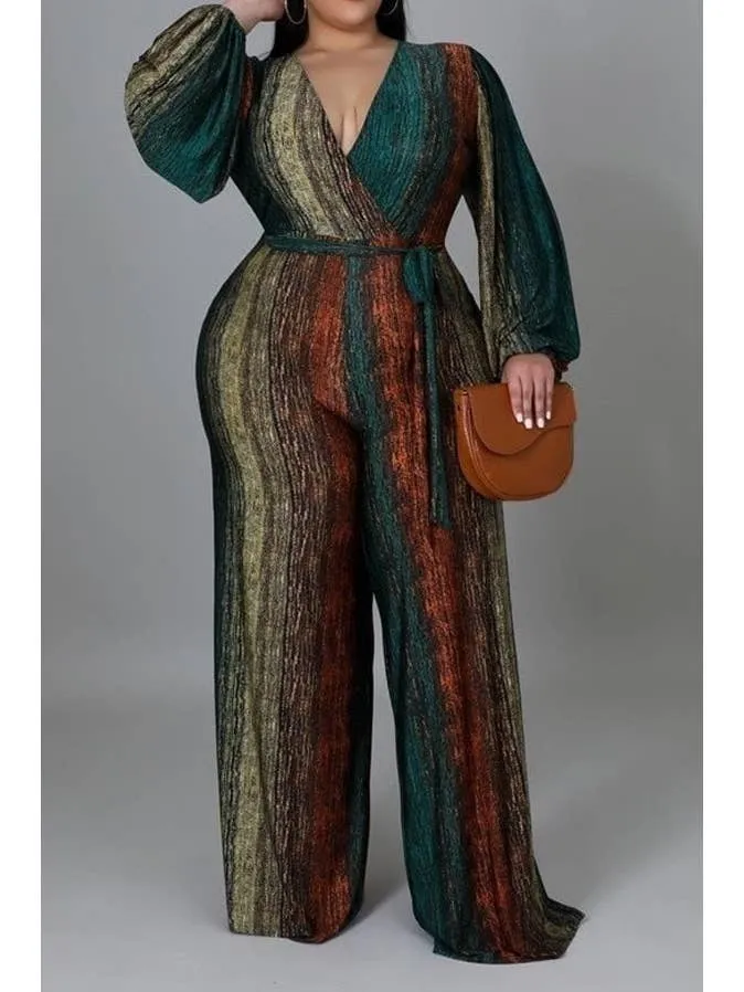 Plus Size V-Neck Jumpsuit