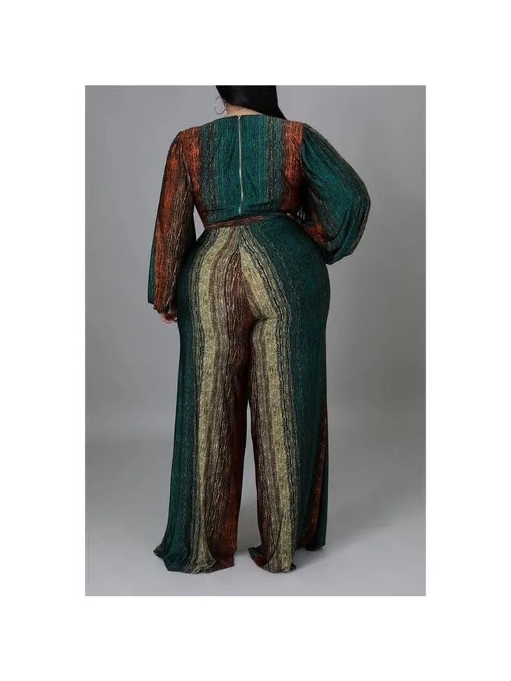 Plus Size V-Neck Jumpsuit