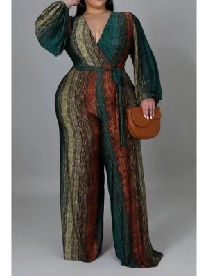 Plus Size V-Neck Jumpsuit