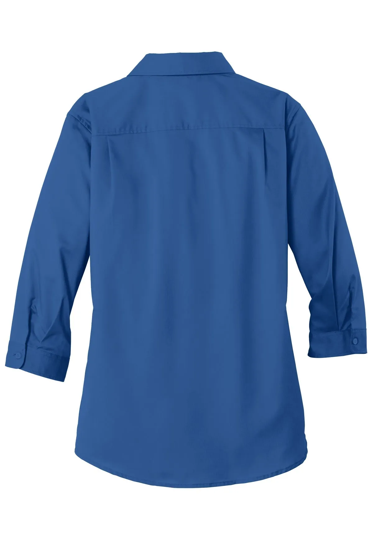 Port Authority Women's 3/4-Sleeve SuperPro Twill Shirt. L665 True Blue