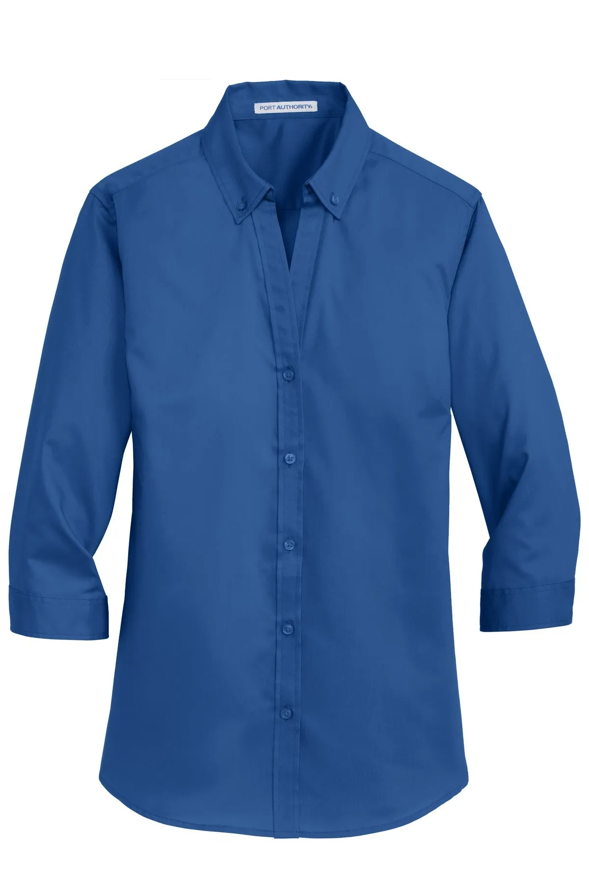 Port Authority Women's 3/4-Sleeve SuperPro Twill Shirt. L665 True Blue