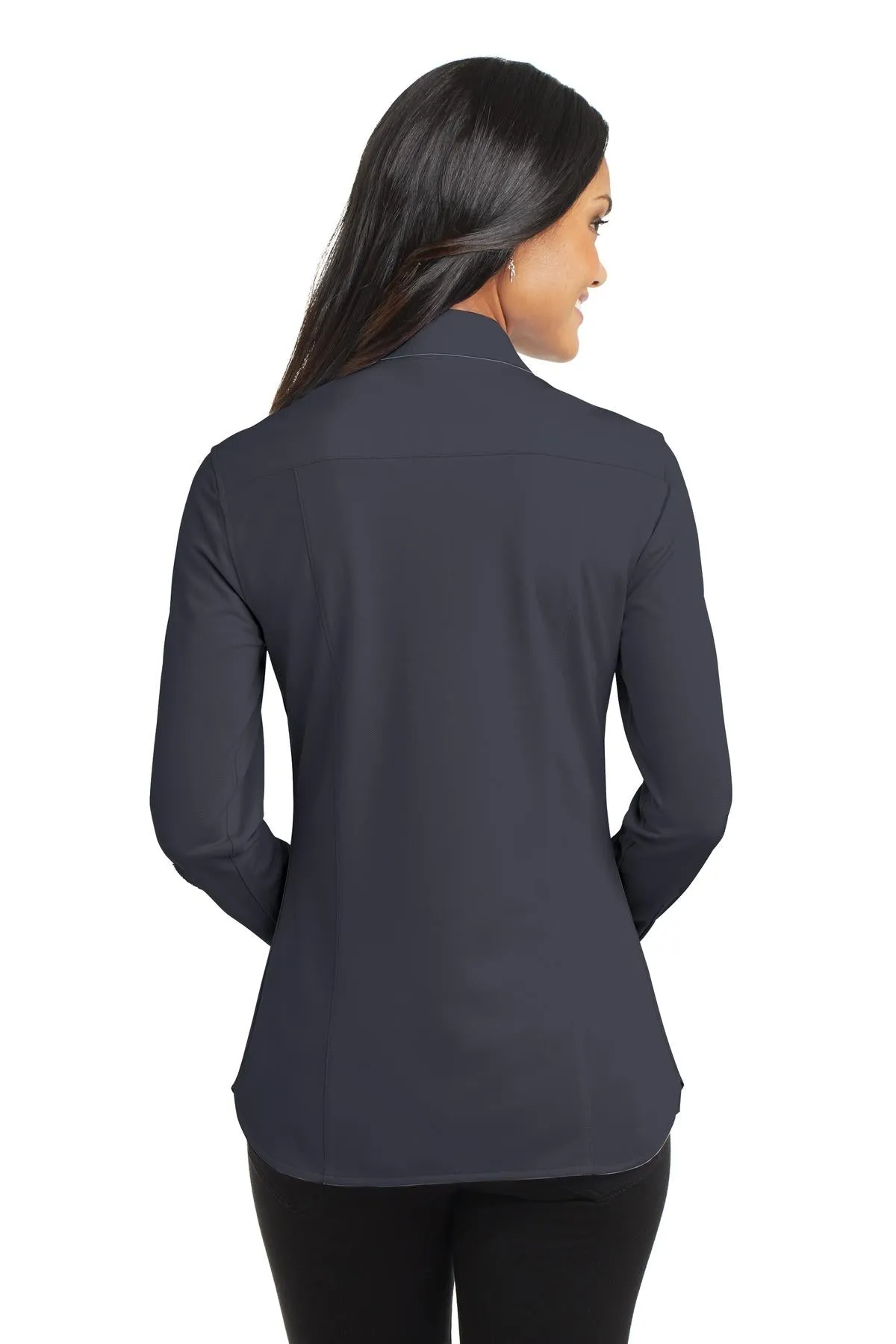Port Authority Women's Dimension Knit Dress Shirt. L570 Battleship Grey