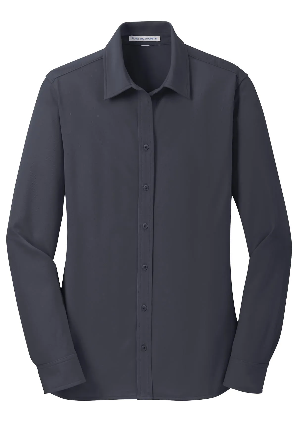 Port Authority Women's Dimension Knit Dress Shirt. L570 Battleship Grey