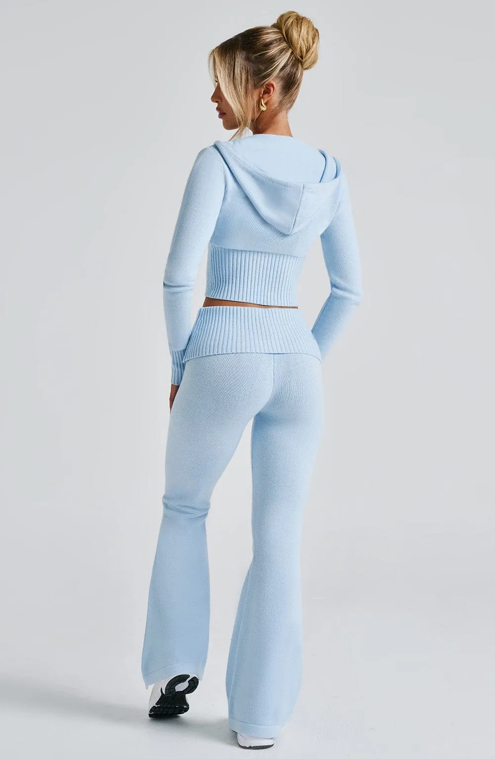 Portia Knit Hoodie - Baby Blue
