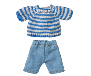 Pre-order Maileg Knitted sweater and pants, Big brother mouse