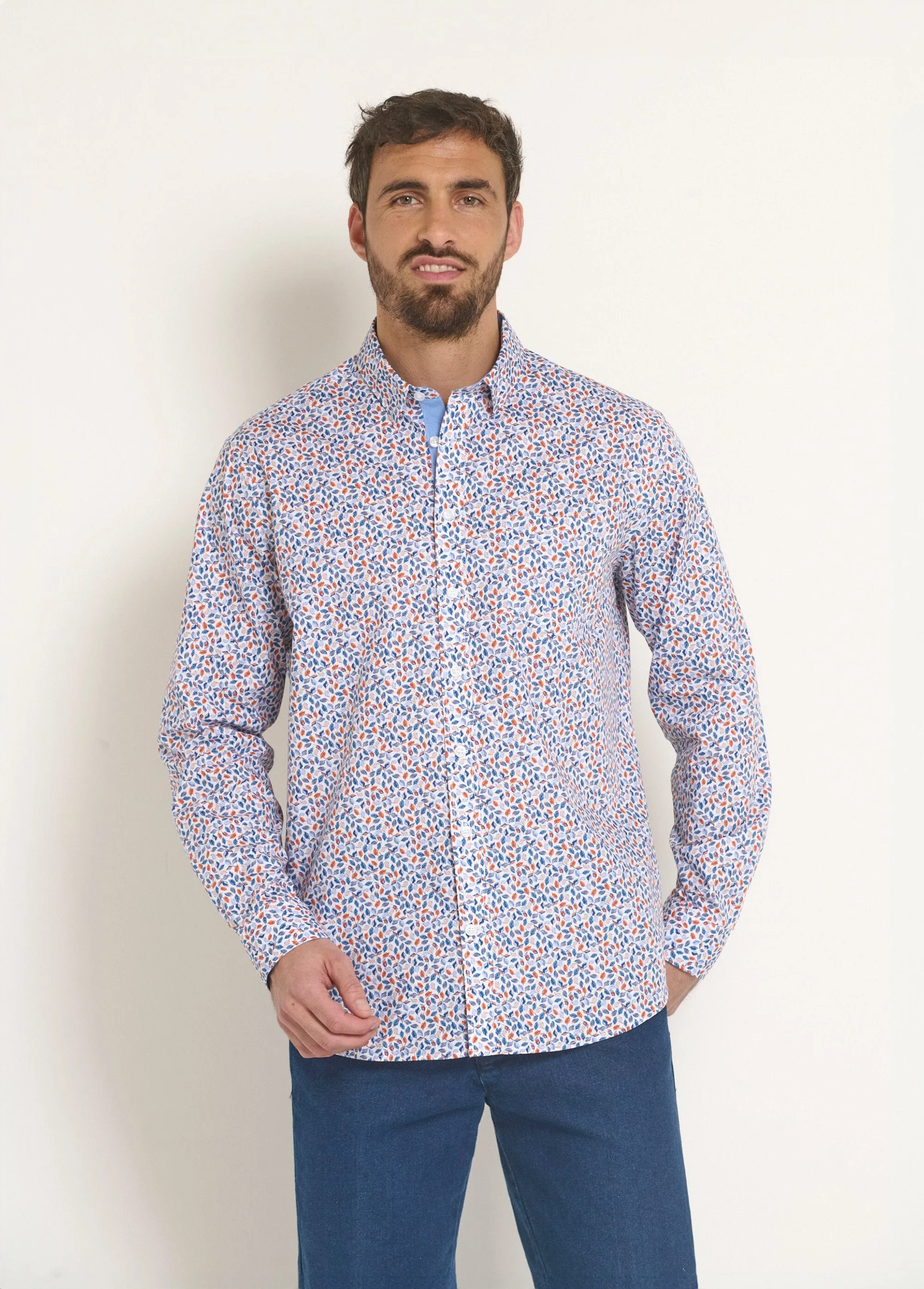 Printed poplin fancy shirt