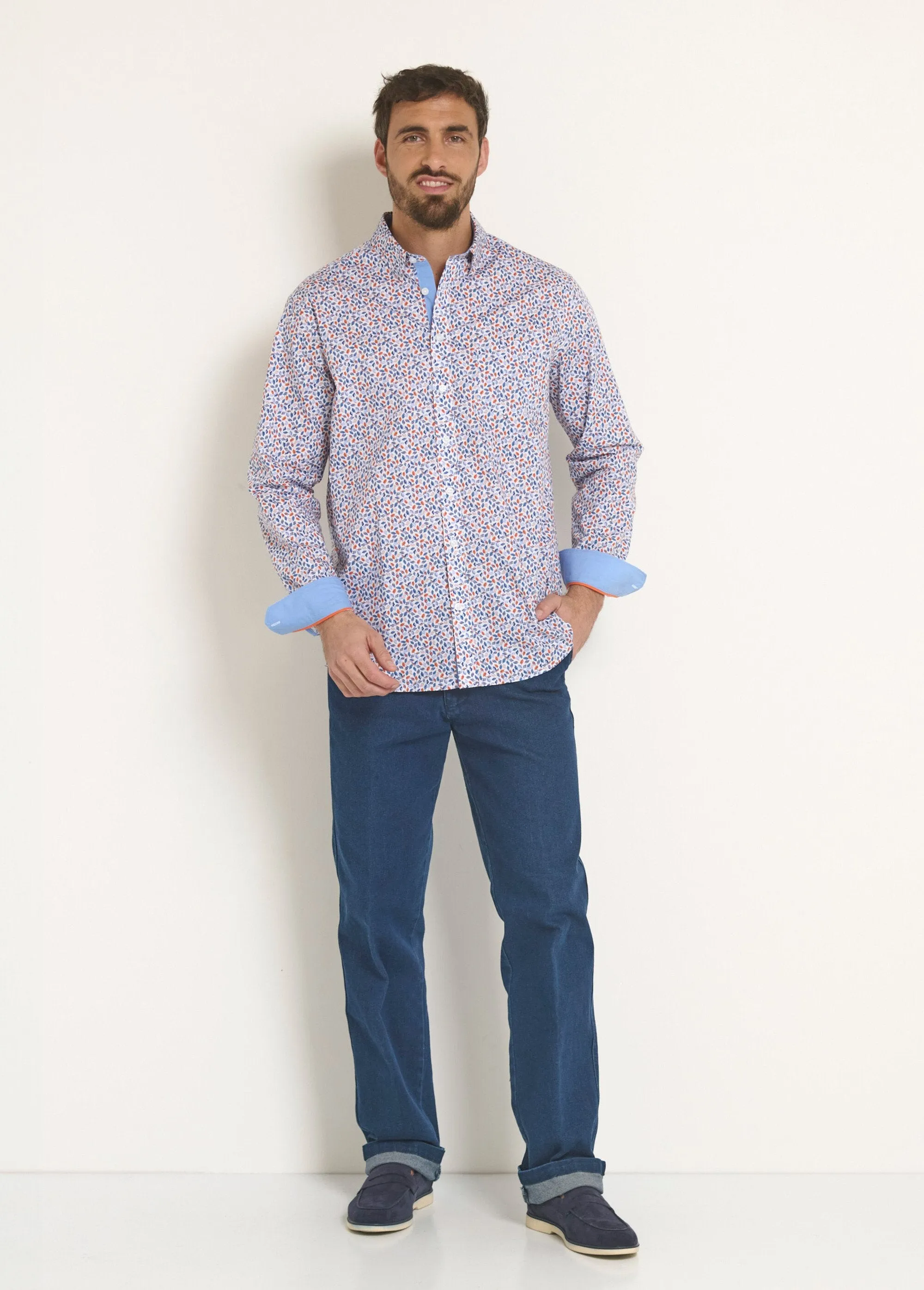 Printed poplin fancy shirt