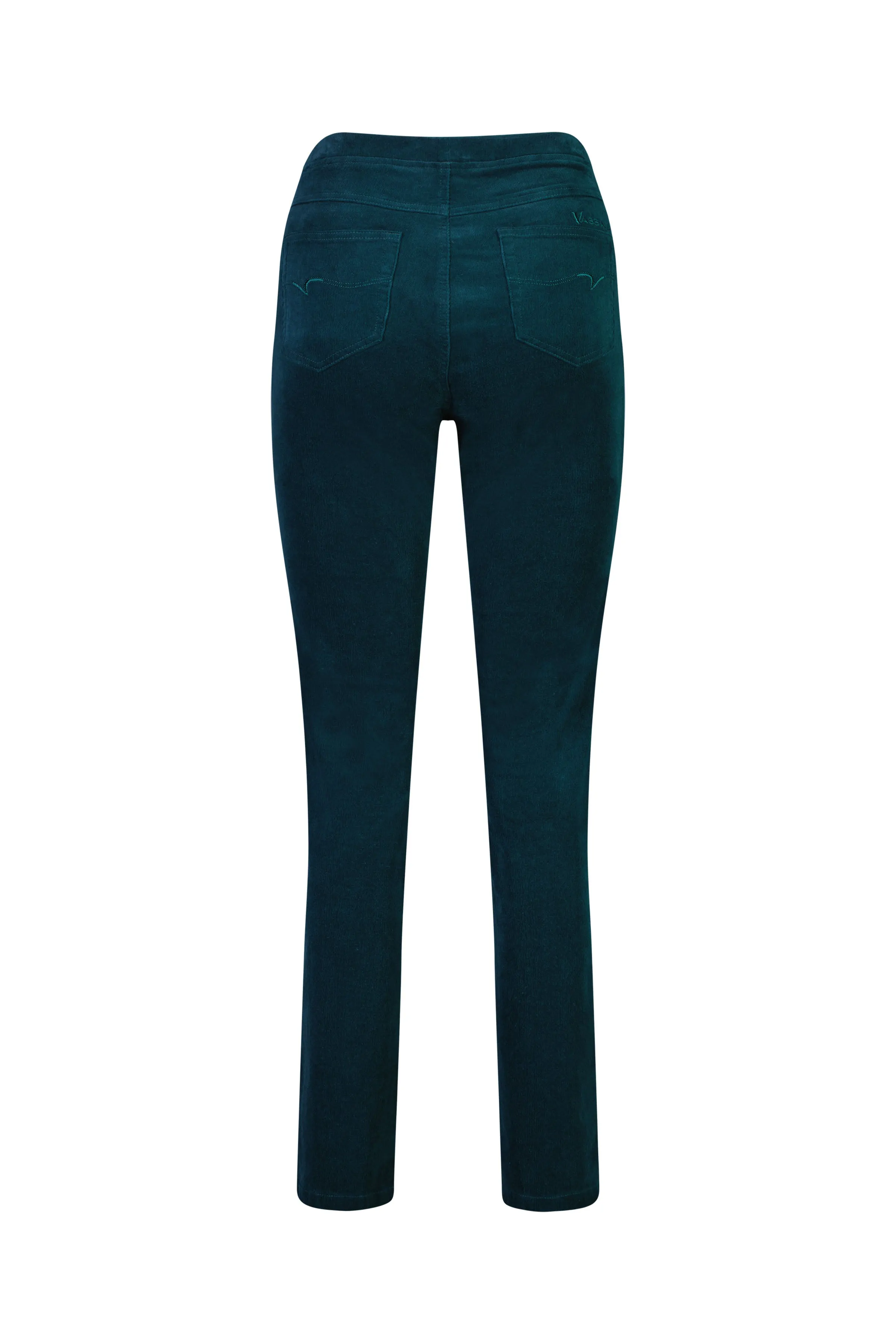 Pull On Cord Trousers - Peacock
