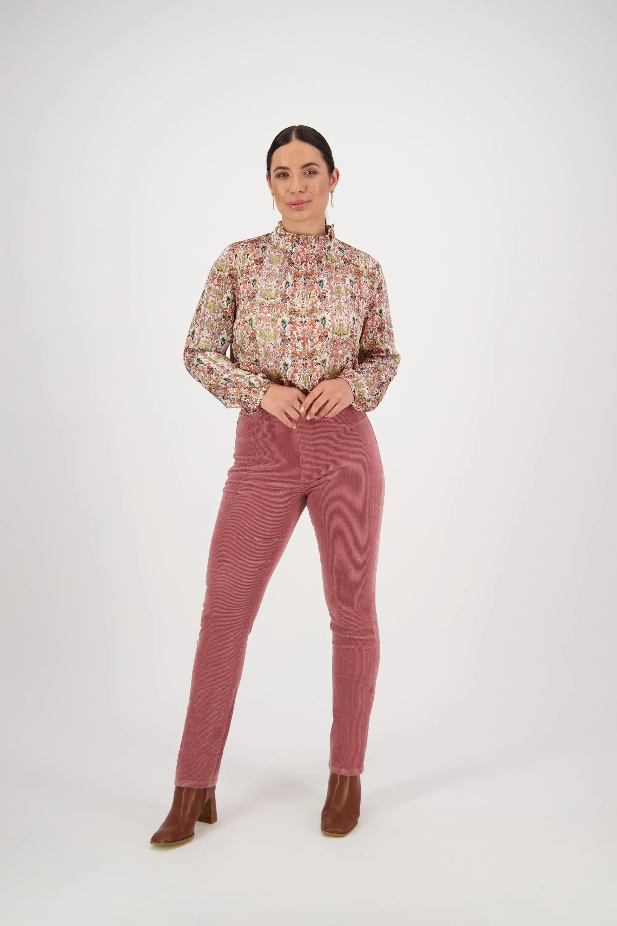 Pull On Cord Trousers - Rose