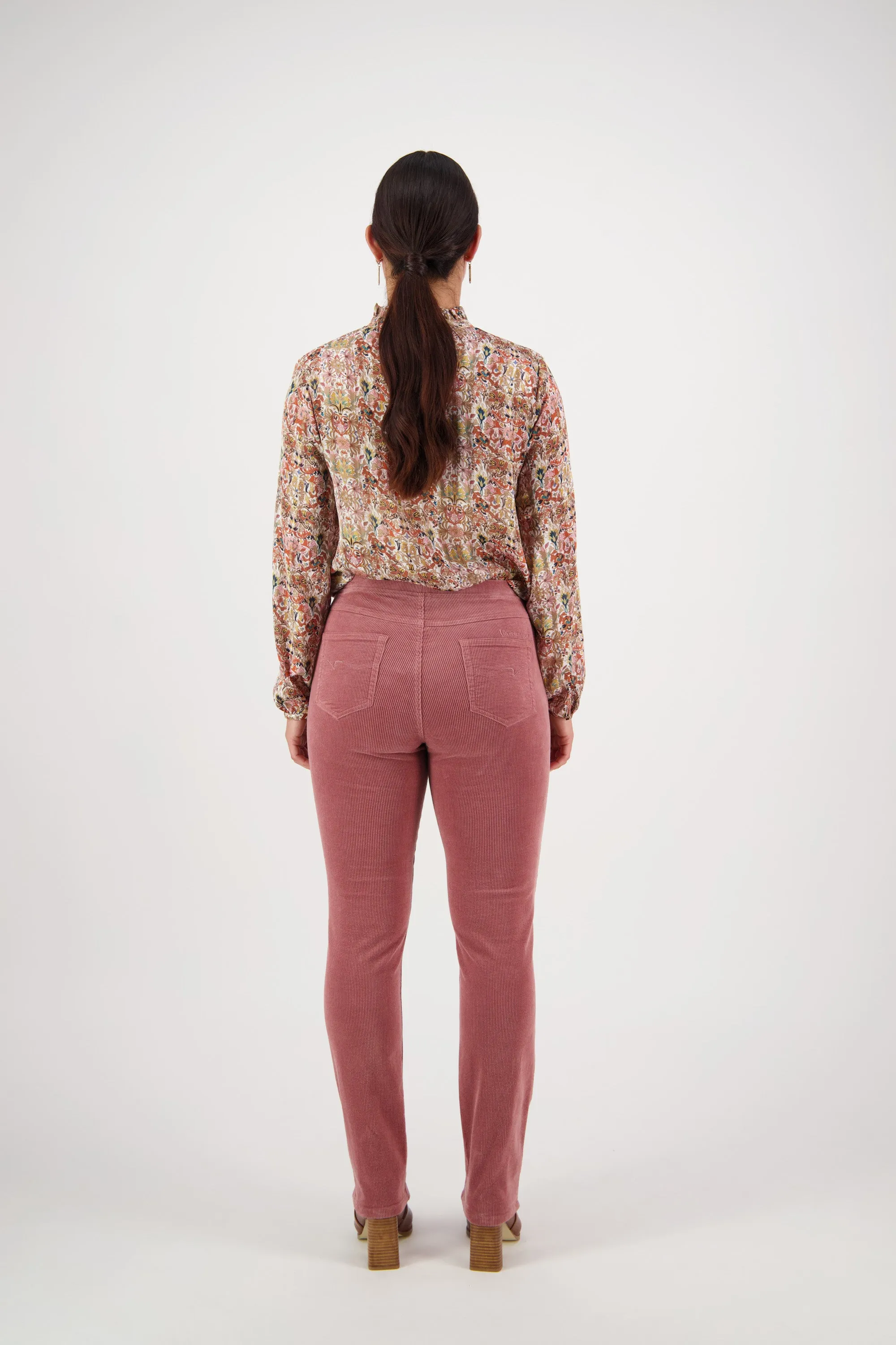 Pull On Cord Trousers - Rose