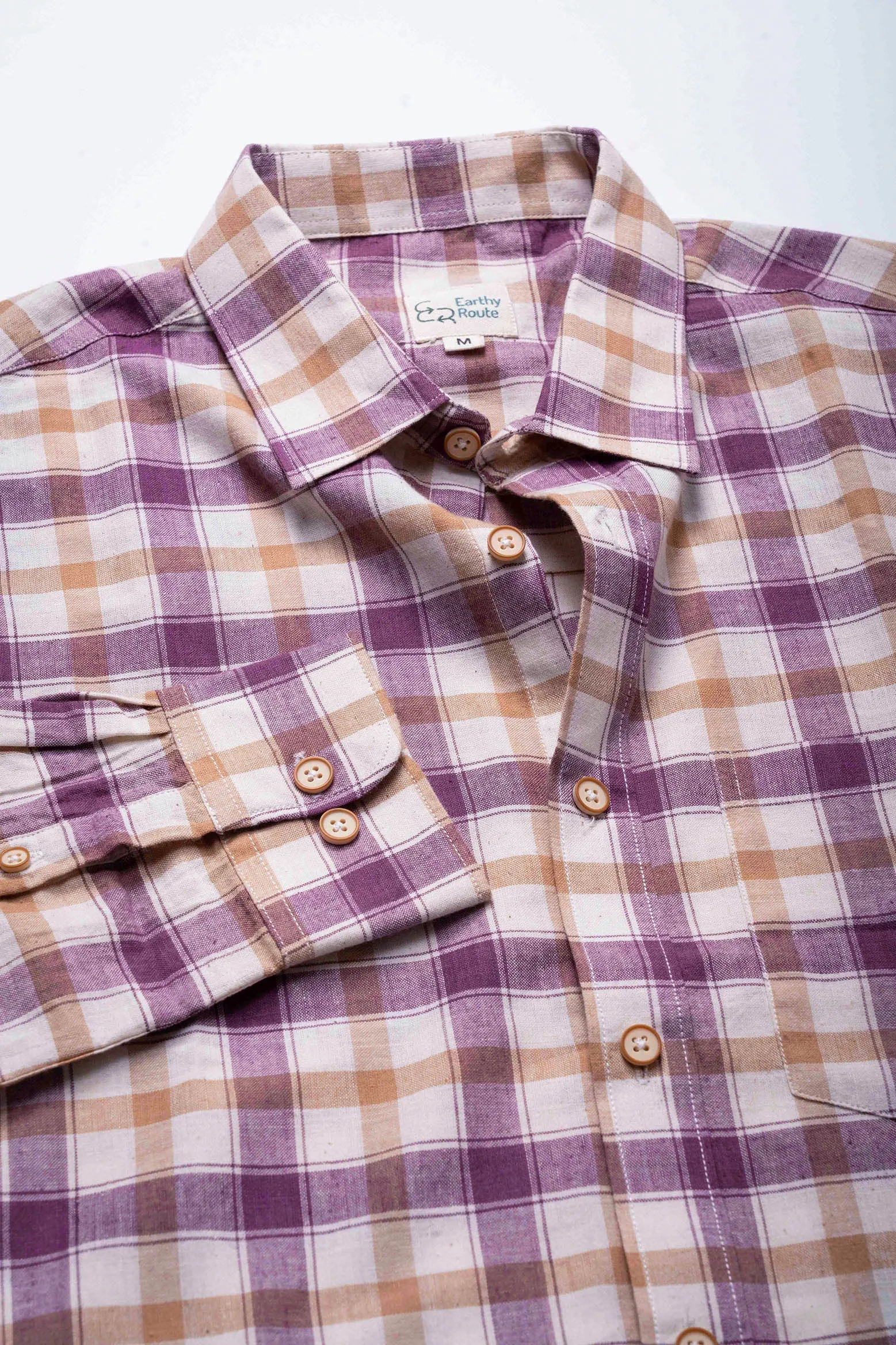 Purple and Brown Checks · Regular Collar · Full Sleeve Shirt
