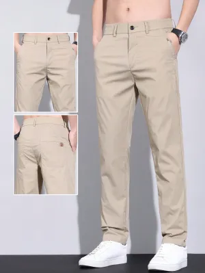 QA Men's Simple Solid Color Straight Casual Pants