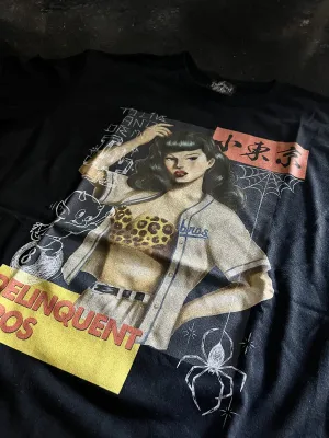 "Delinquent Mag" Tee in Black