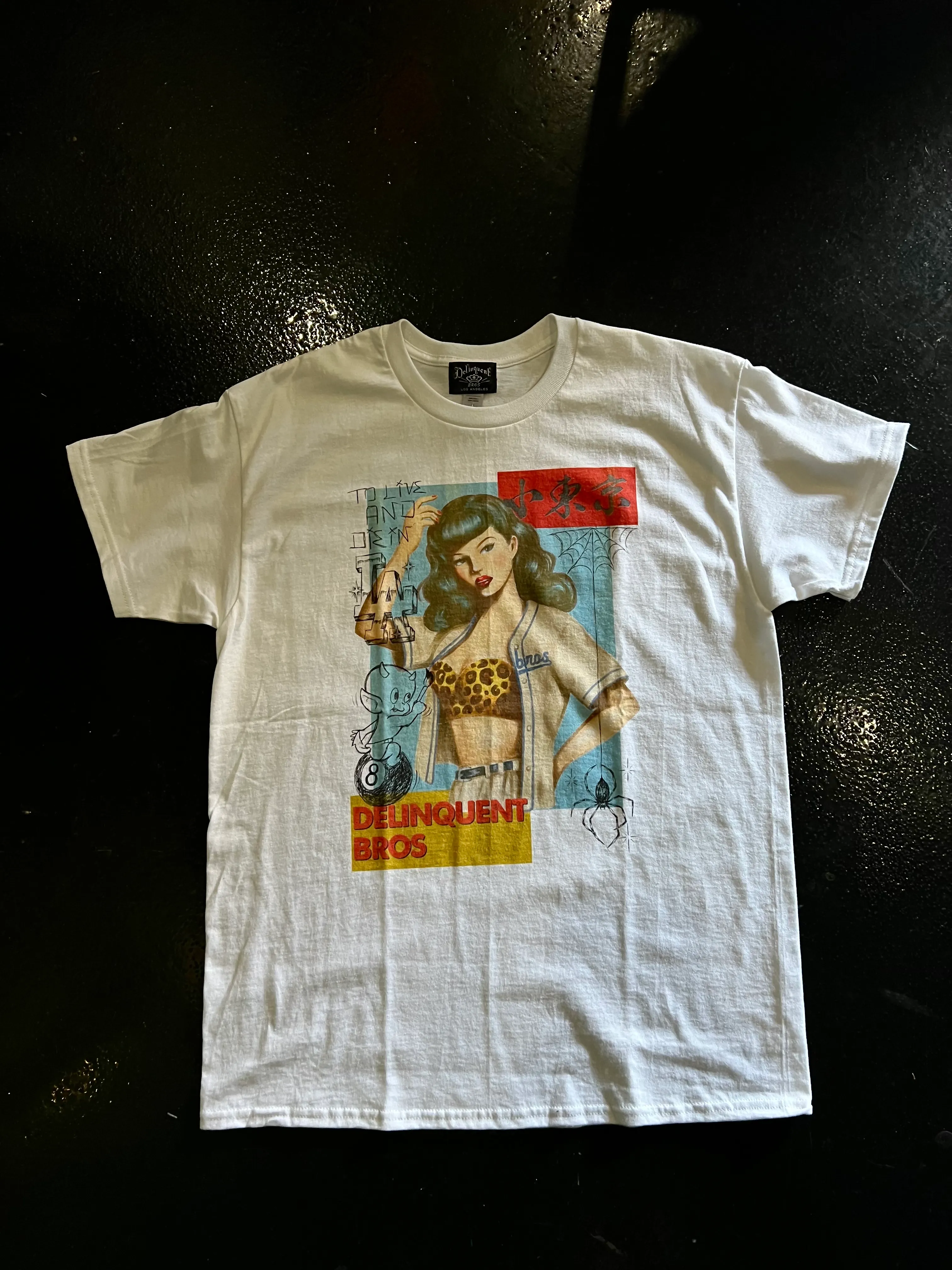 "Delinquent Mag" Tee in White