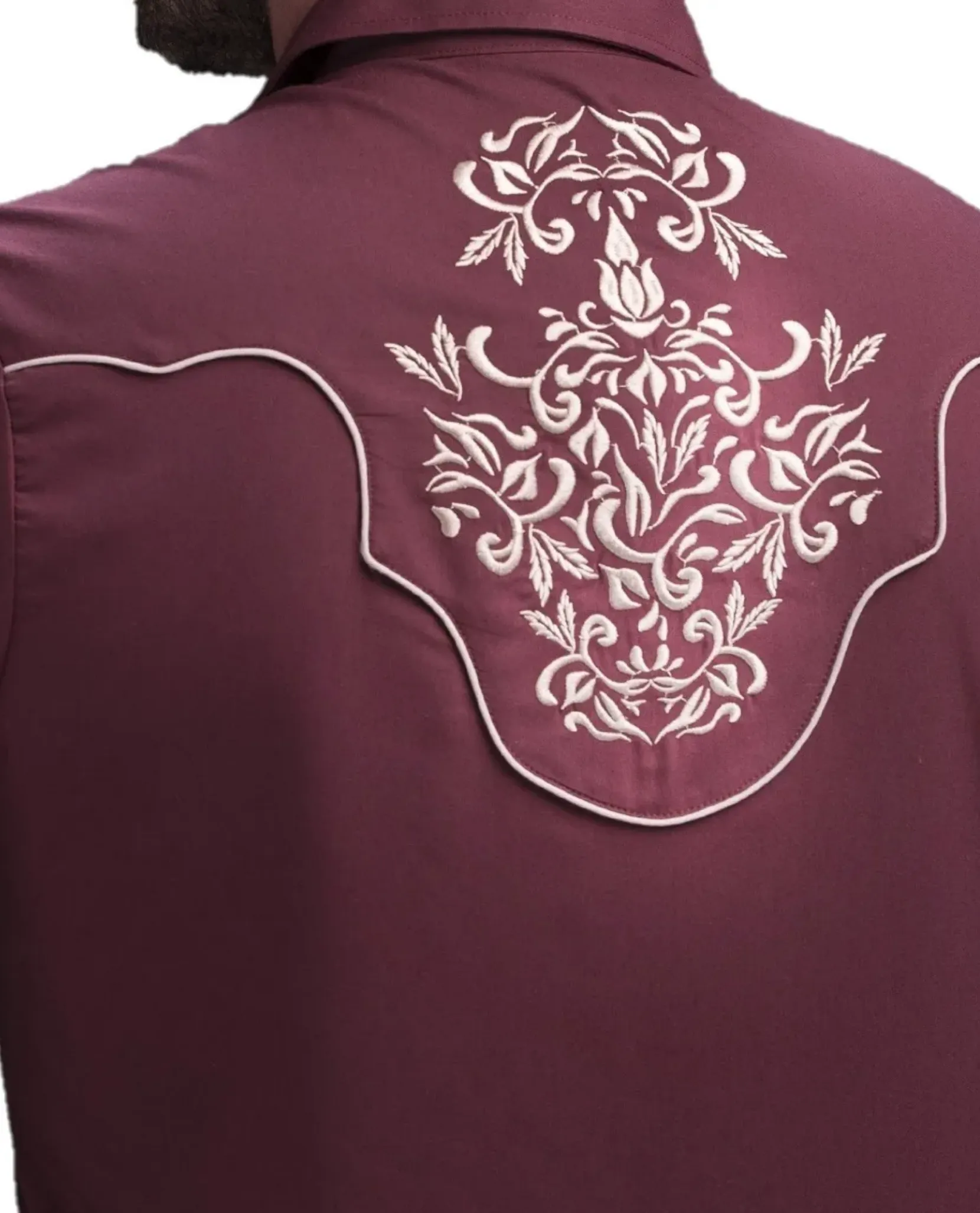 Rafael Amaya Men’s Ranger’s Wine Cowboy Shirt -051CA01