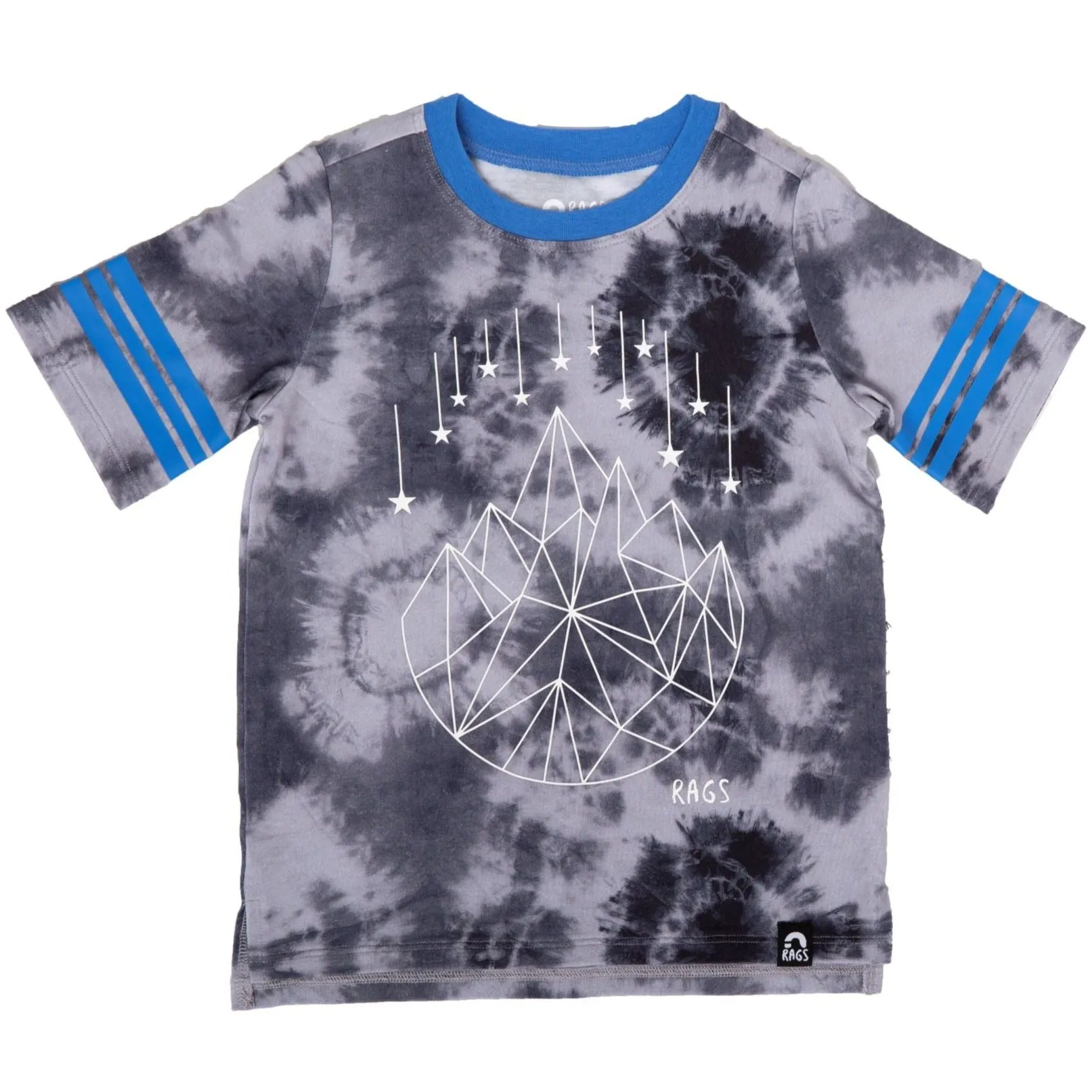 RAGS Retro Sleeve Kids Tee - Geo Star - Tie-Dye