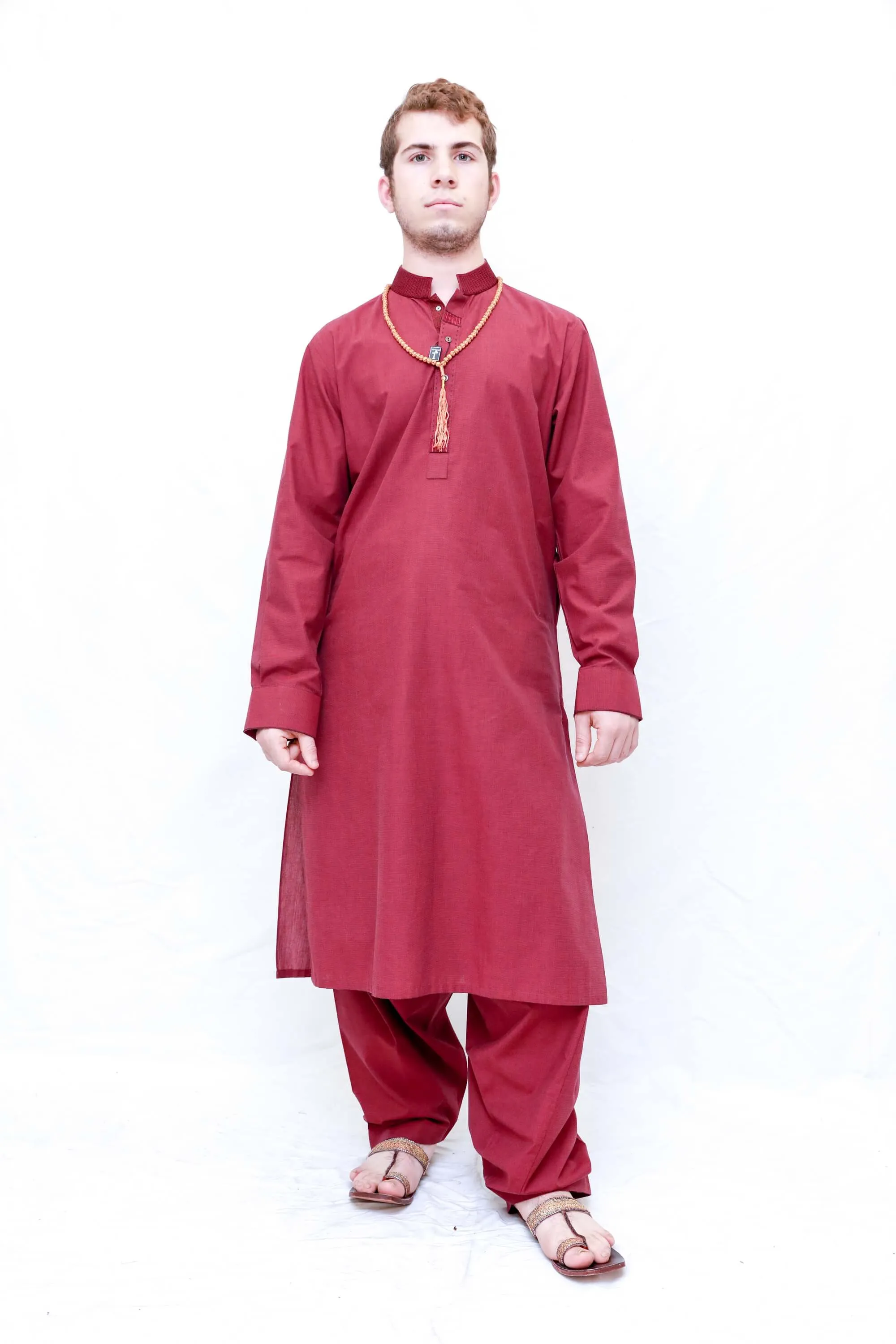Red Cotton Suit Salwar Kameez