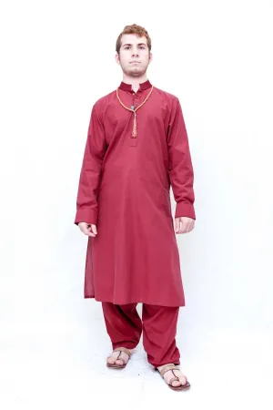 Red Cotton Suit Salwar Kameez