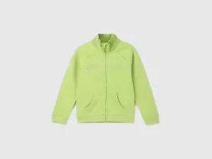 Regular Fit High Neck Solid Girl's Sweatshirt