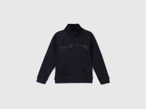 Regular Fit High Neck Solid Girl's Sweatshirt