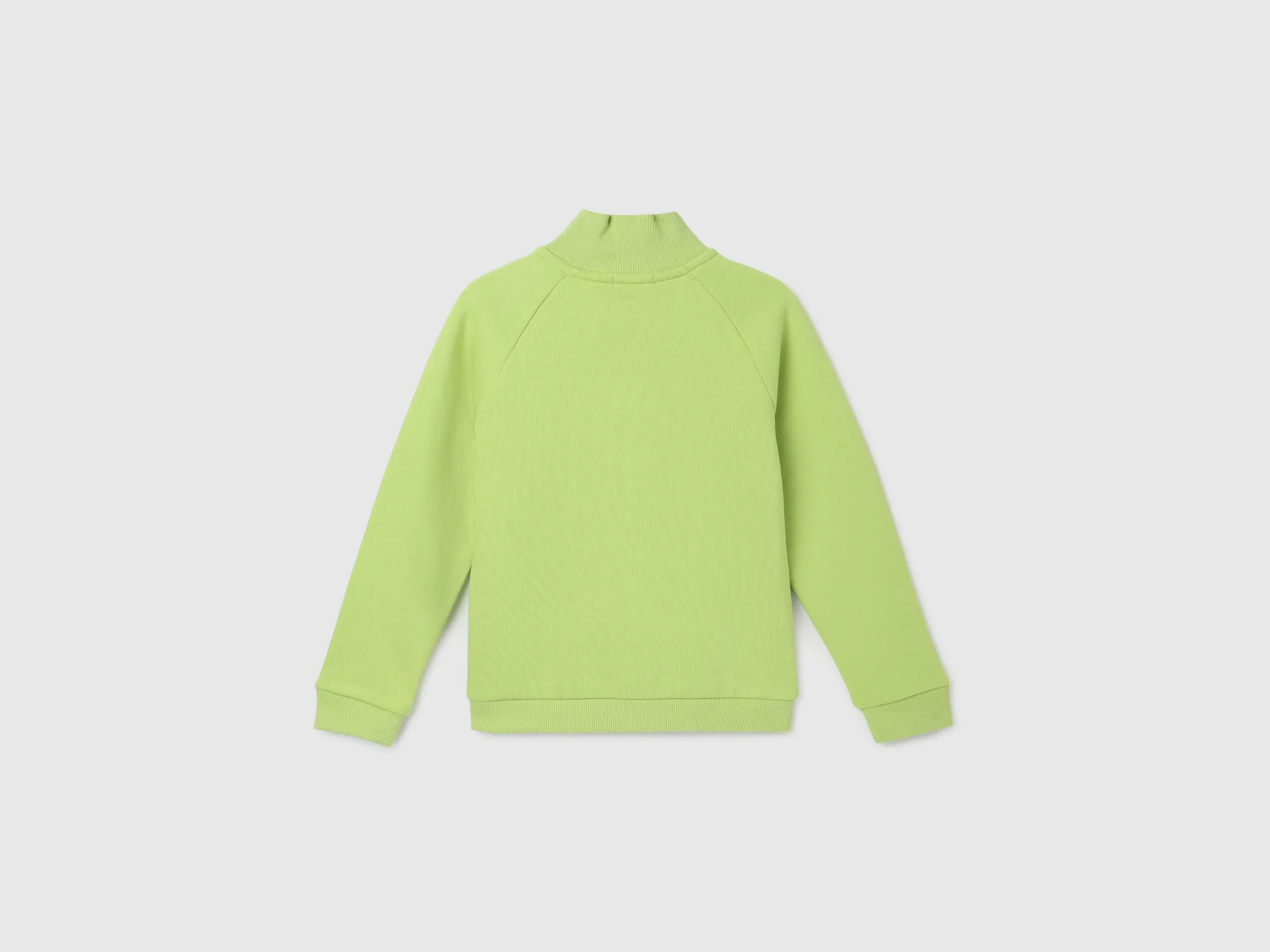 Regular Fit High Neck Solid Girl's Sweatshirt