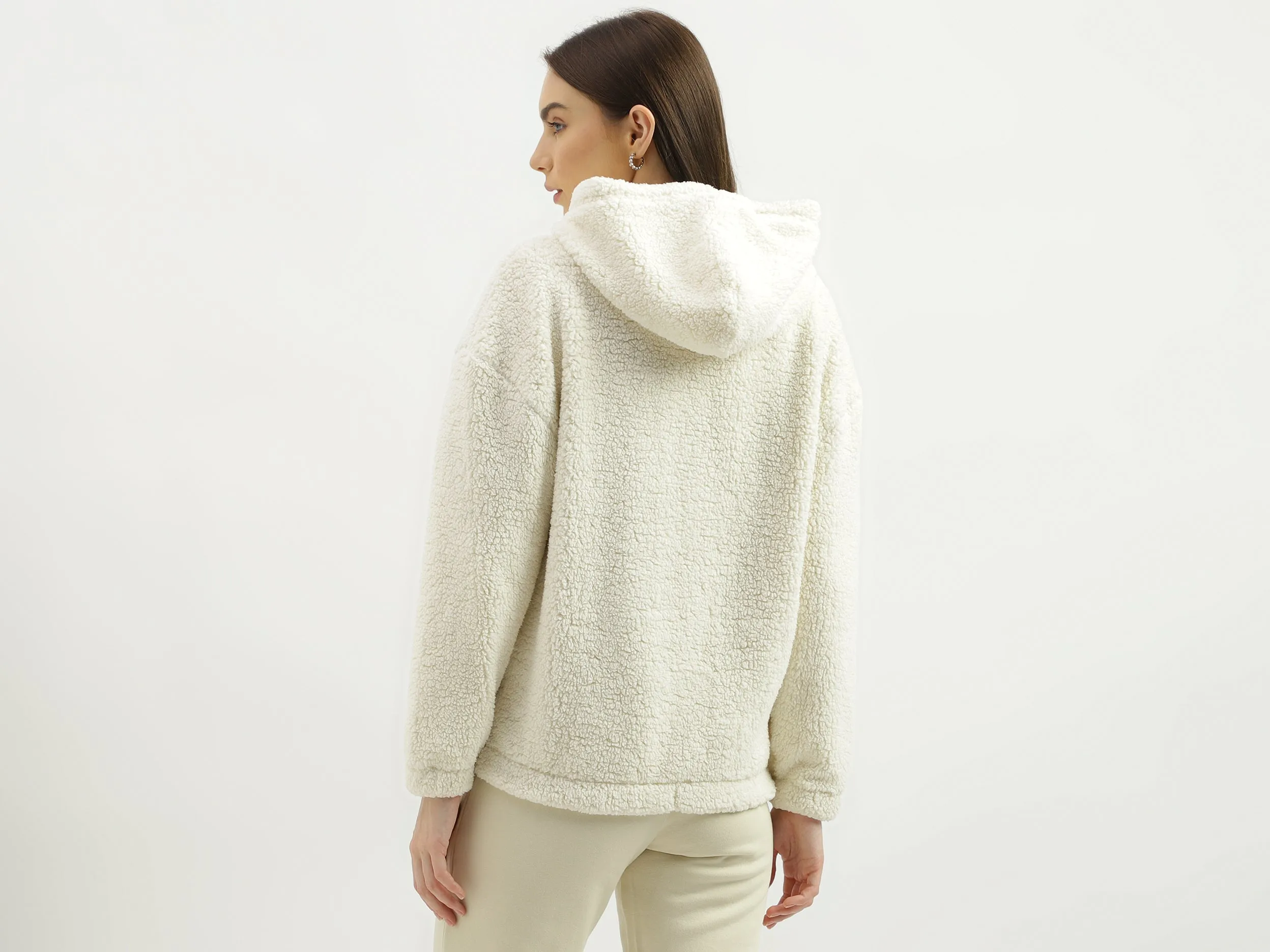 Regular Fit Hood Solid Sweatshirt