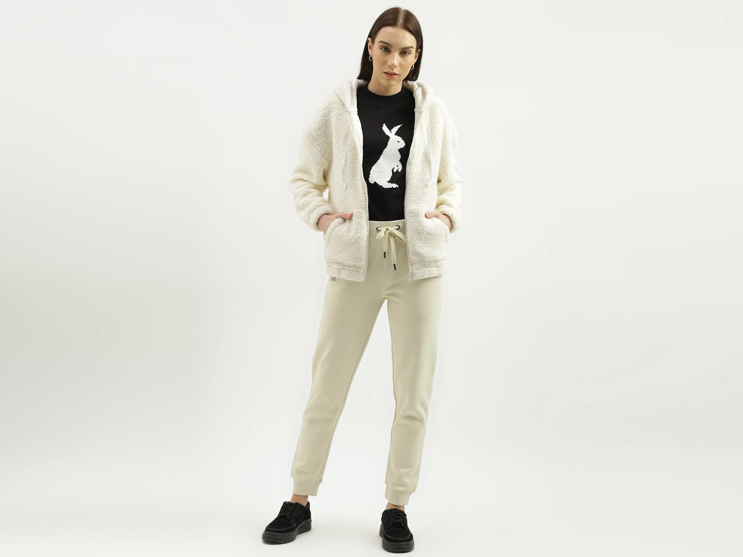 Regular Fit Hood Solid Sweatshirt