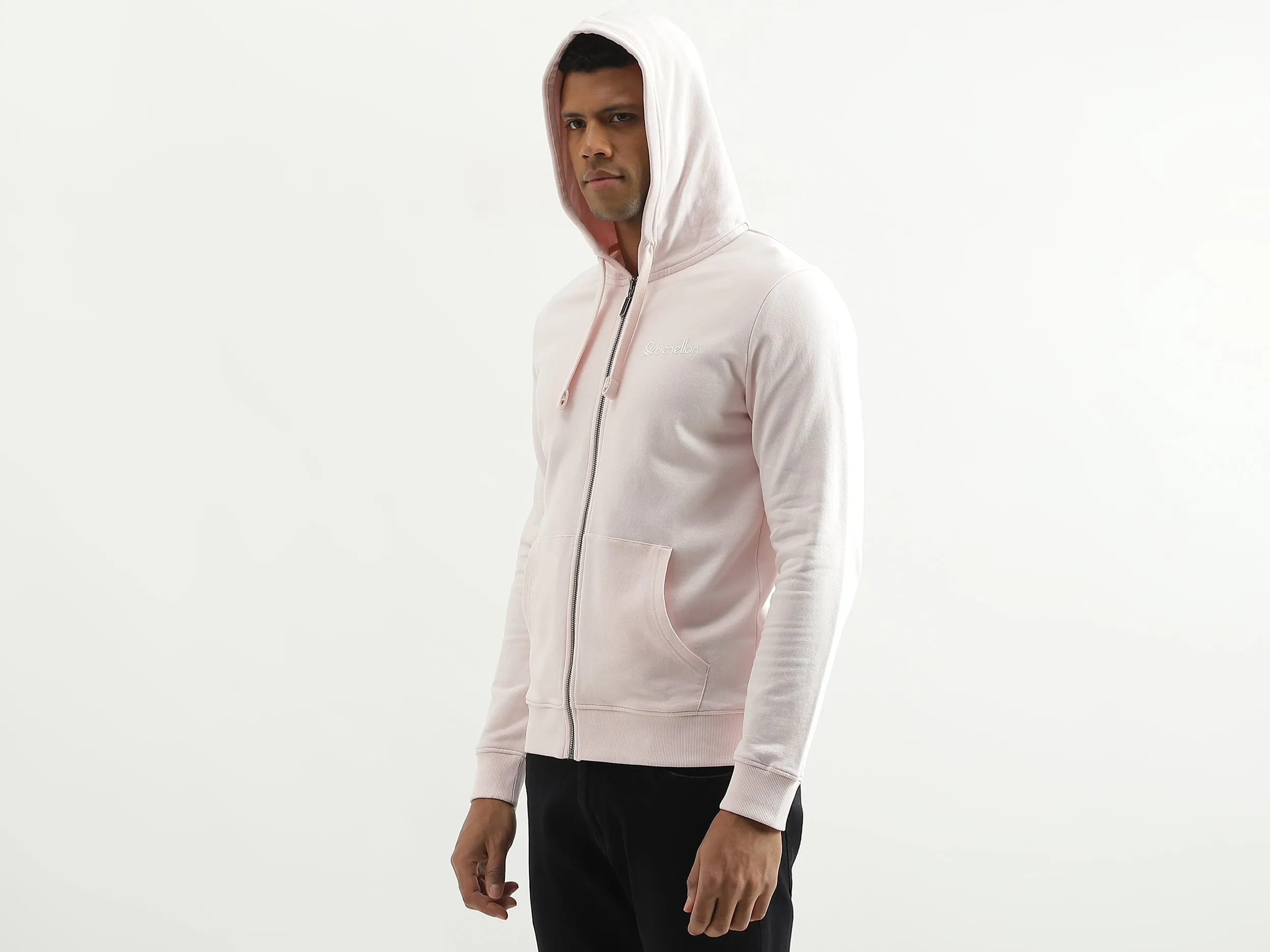 Regular Fit Hooded Solid Sweatshirt