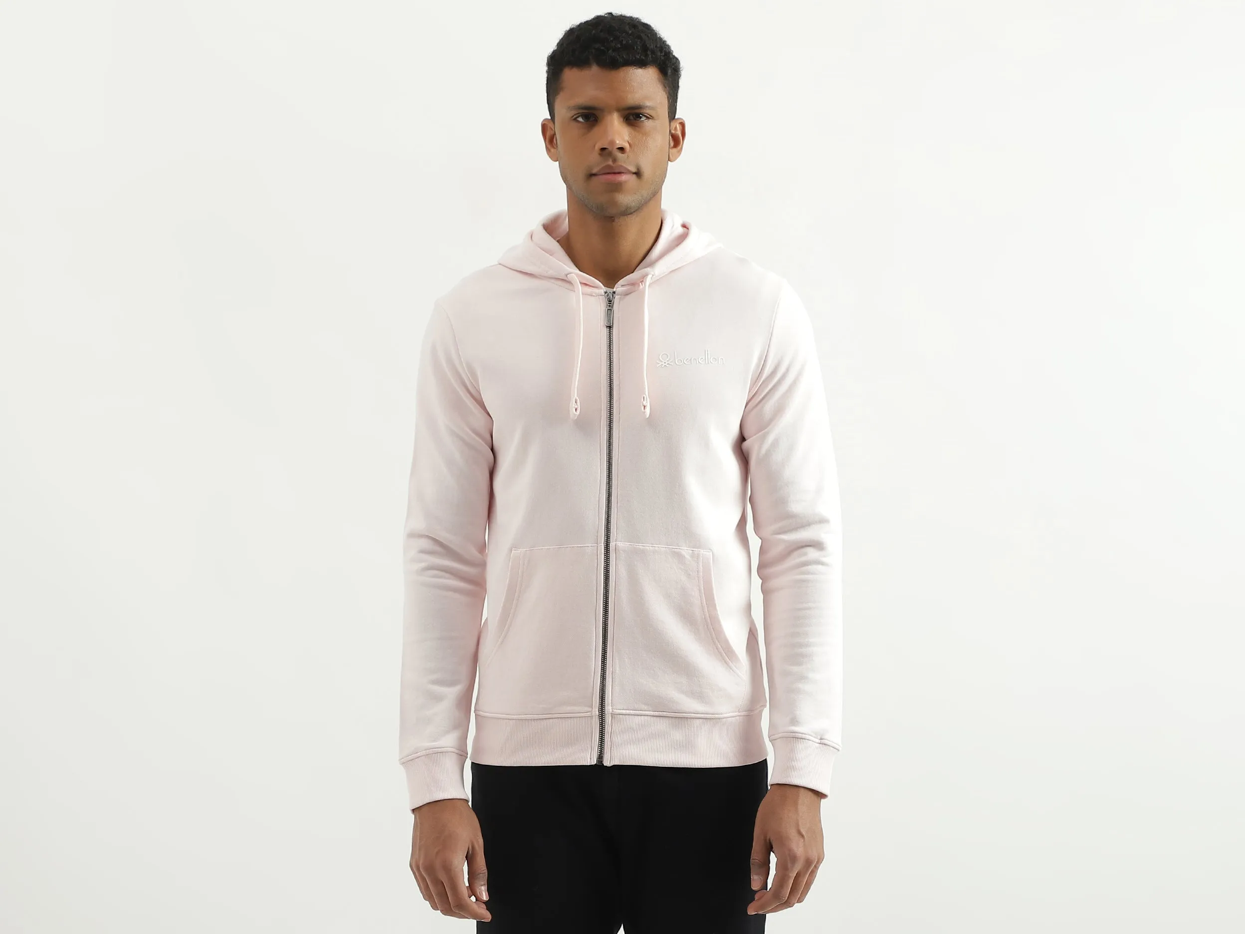 Regular Fit Hooded Solid Sweatshirt