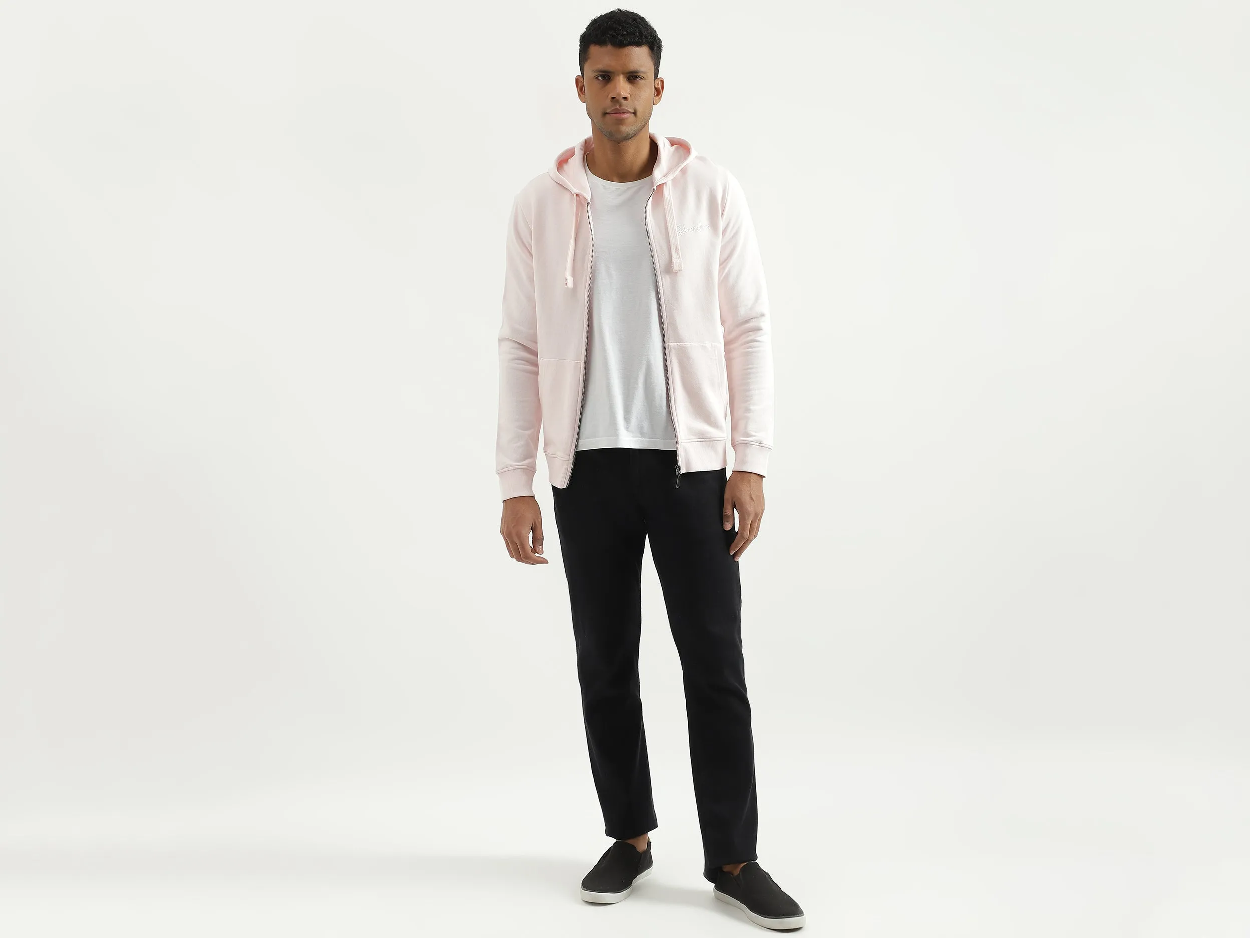 Regular Fit Hooded Solid Sweatshirt
