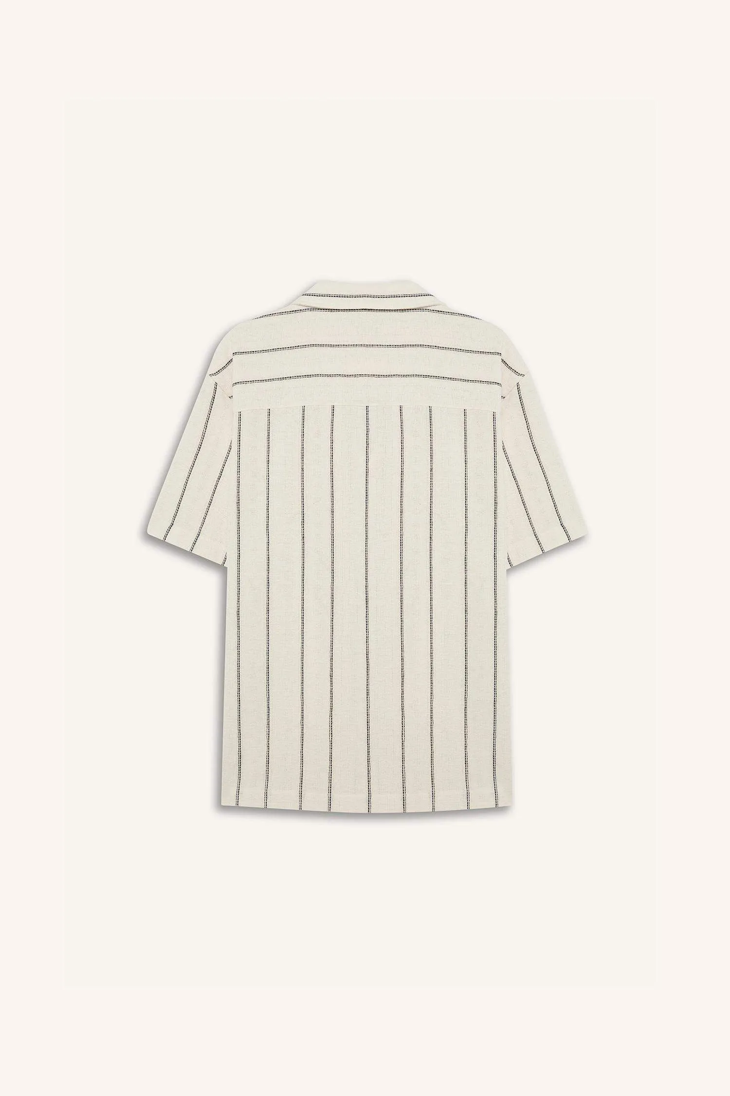 Regular Fit Open Collar Summer Striped Shirt