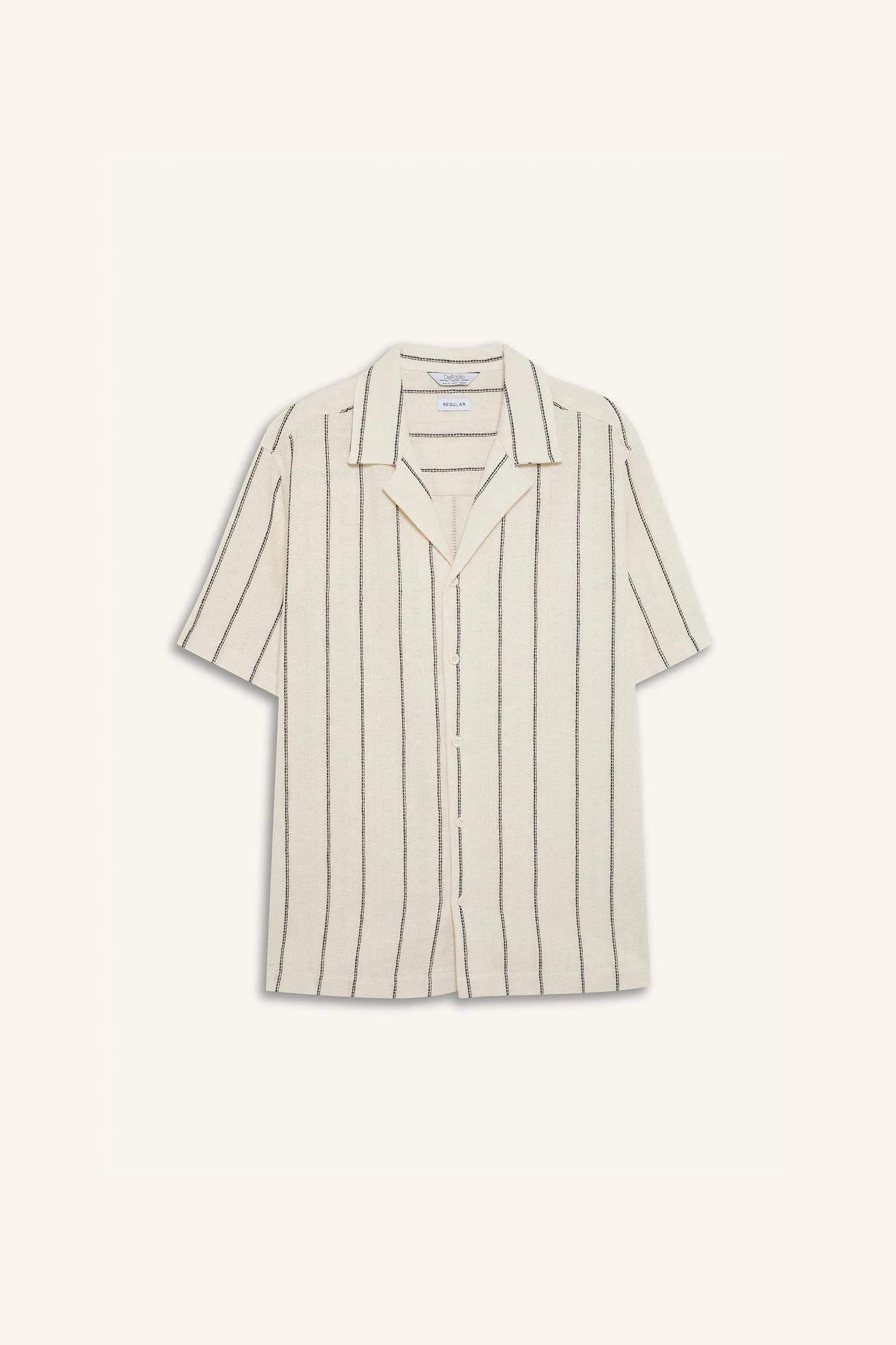 Regular Fit Open Collar Summer Striped Shirt