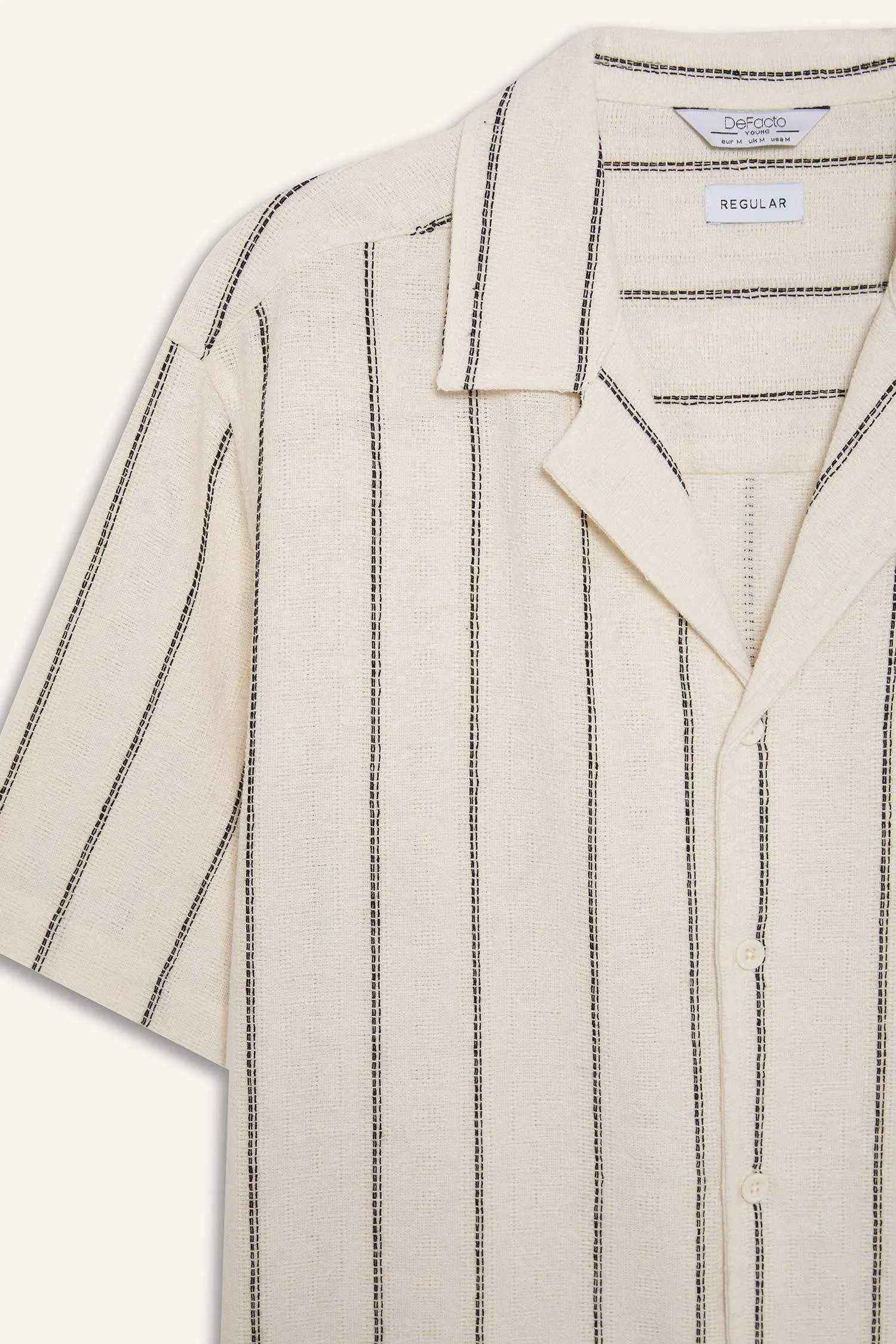 Regular Fit Open Collar Summer Striped Shirt