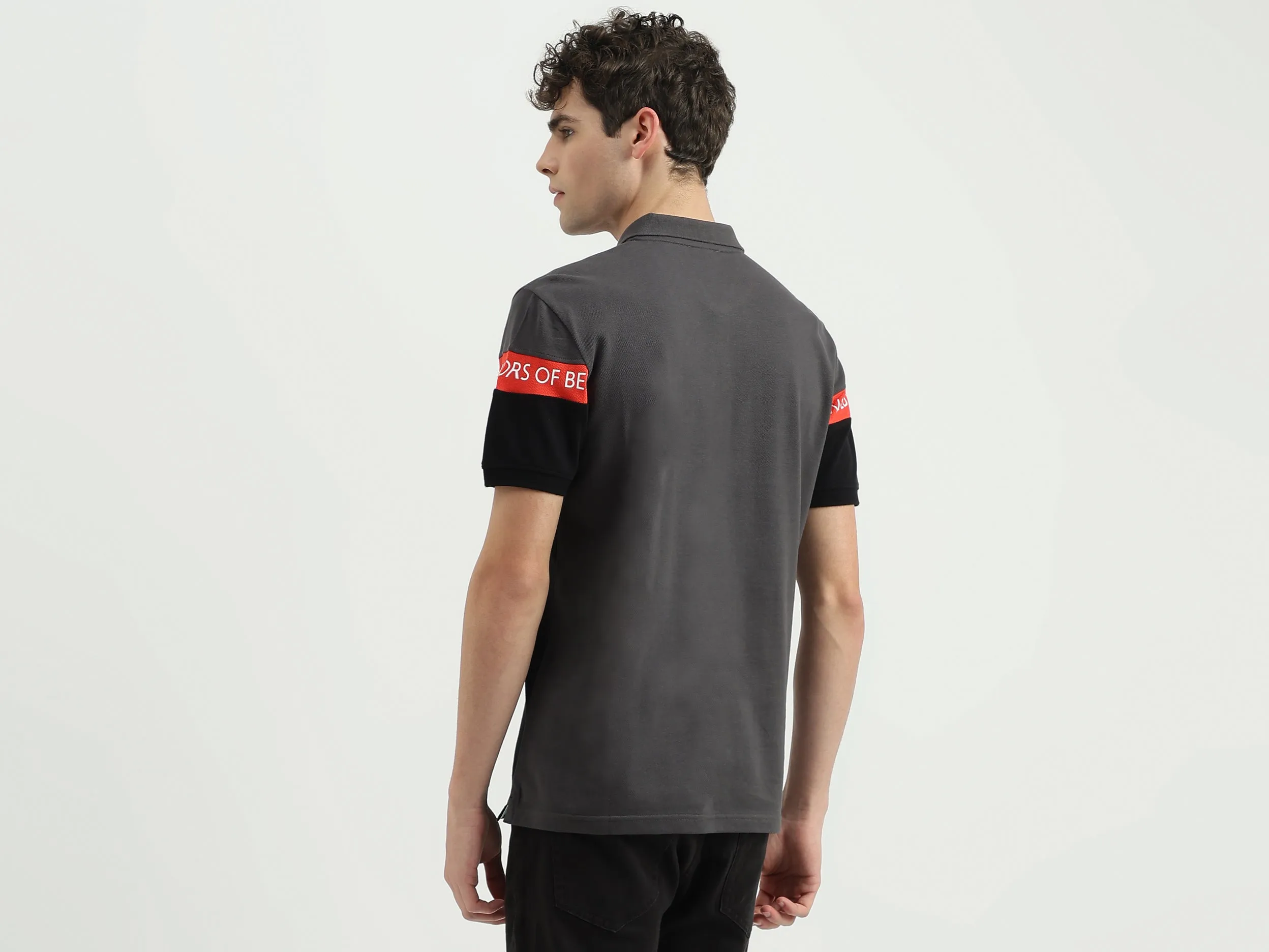 Regular Fit Polo Neck Colorblock T-Shirt