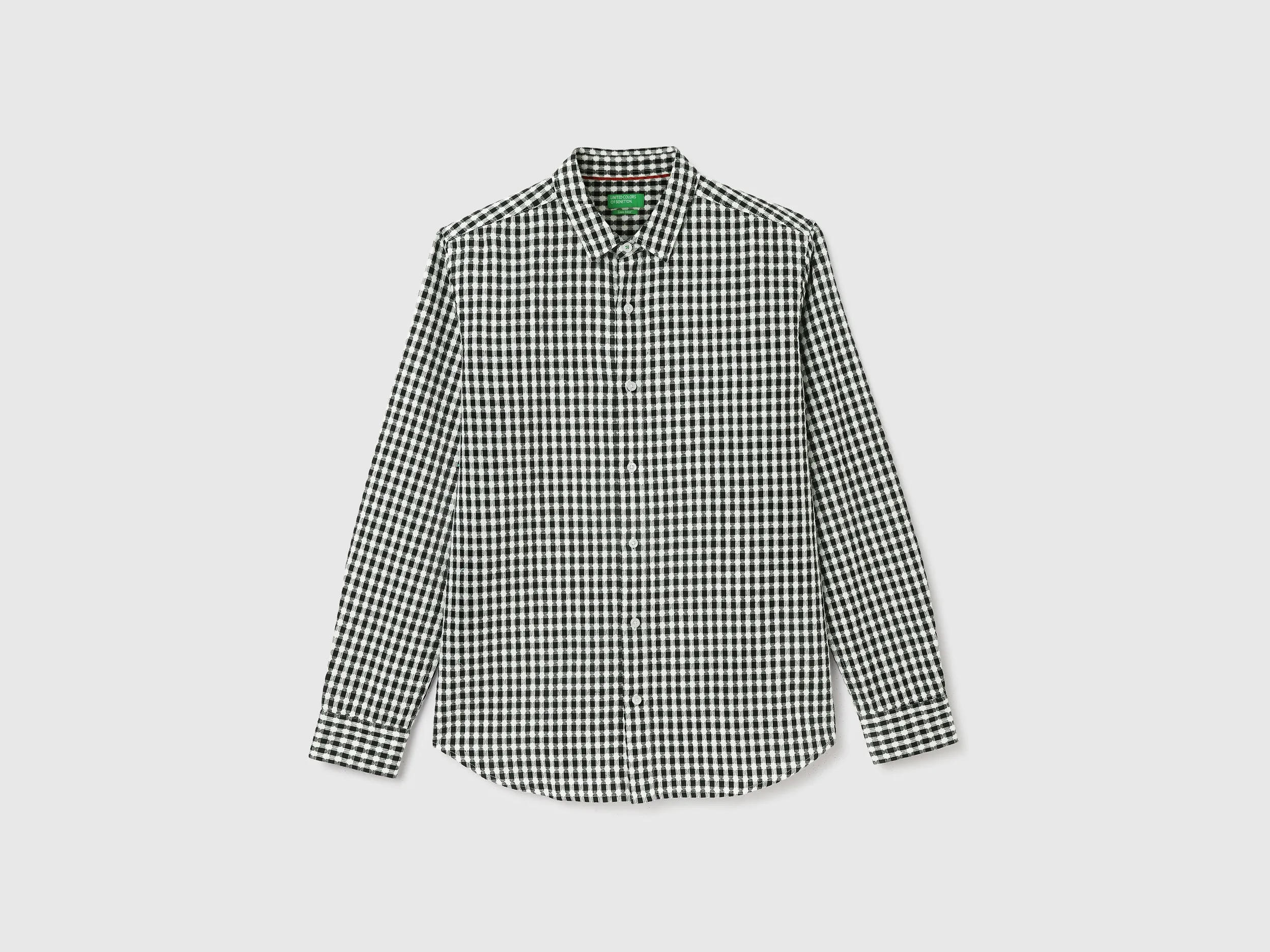 Regular Fit Spread Collar Checkered Shirt