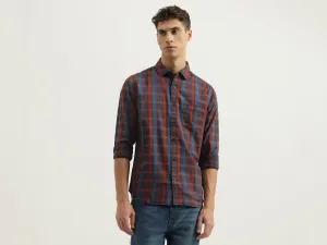 Regular Fit Spread Collar Checkered Shirts
