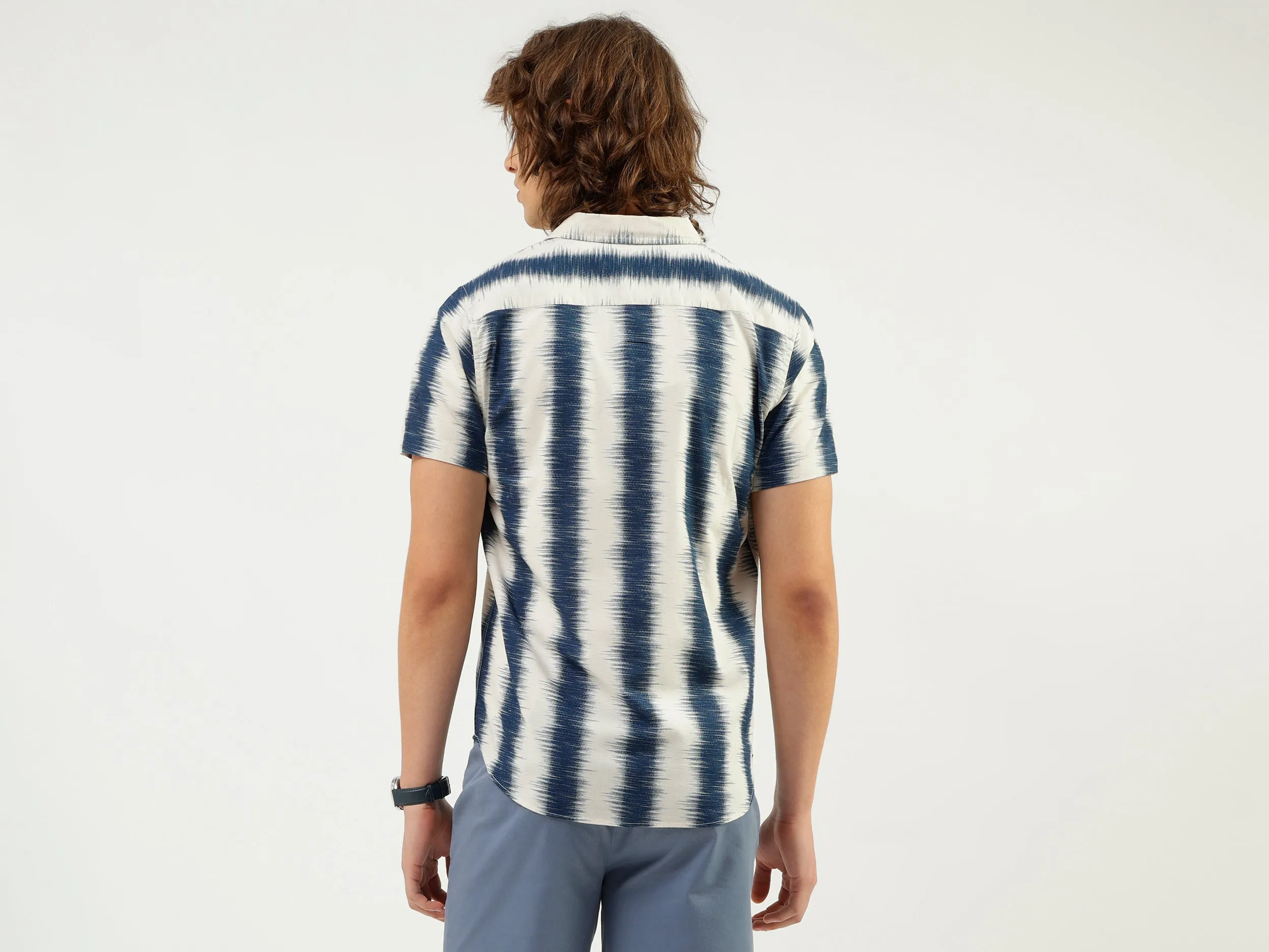 Regular Fit Spread Collar Printed Shirt