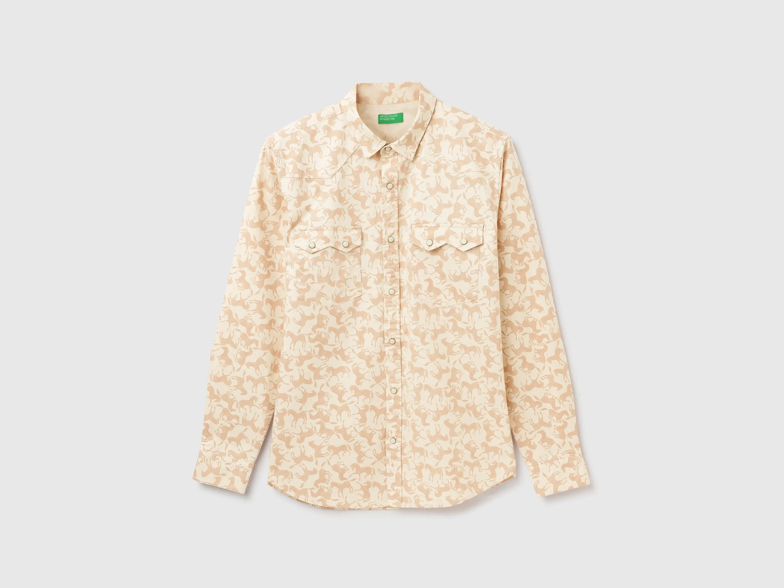 Regular Fit Spread Collar Printed Shirt