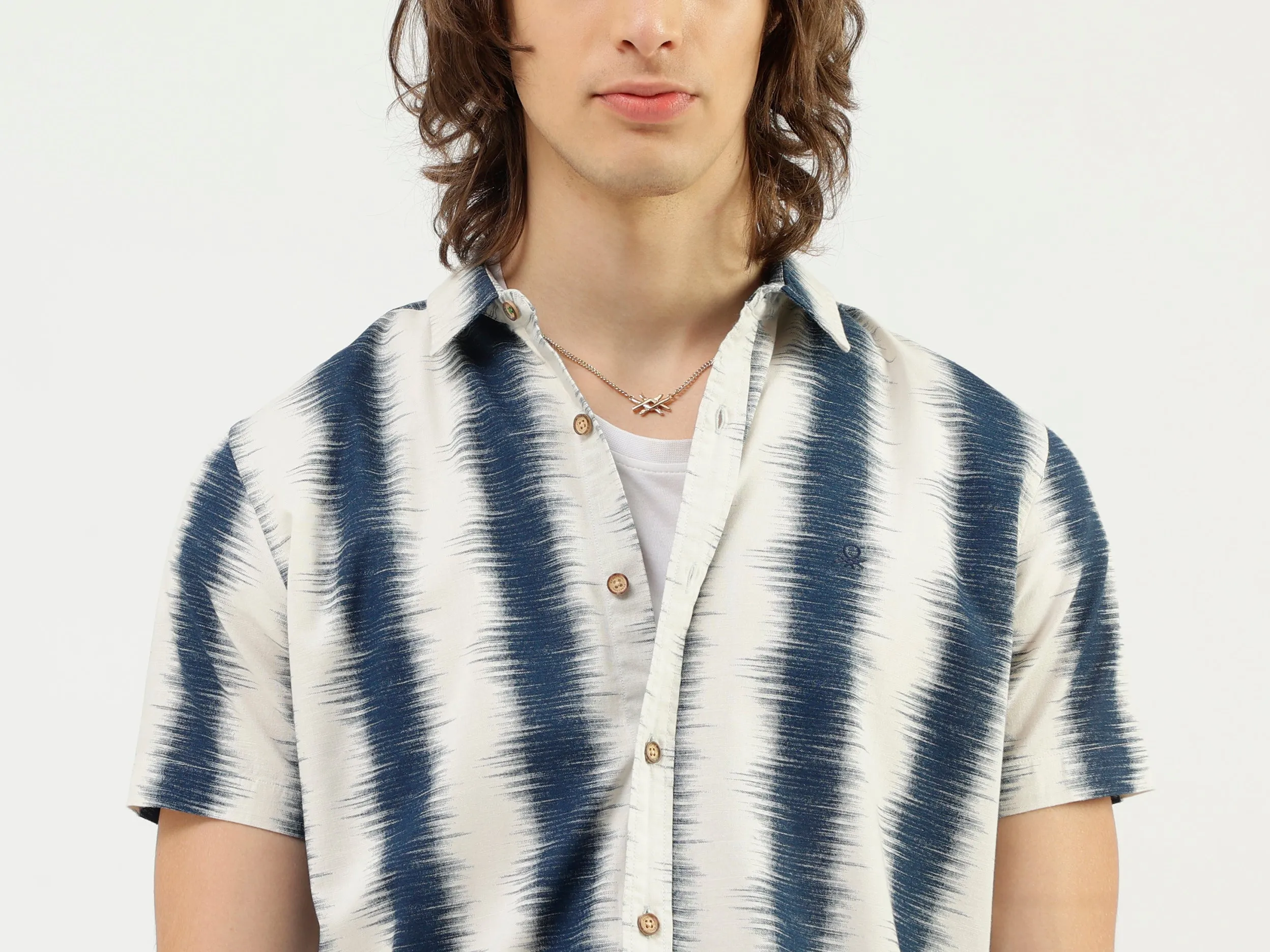 Regular Fit Spread Collar Printed Shirt
